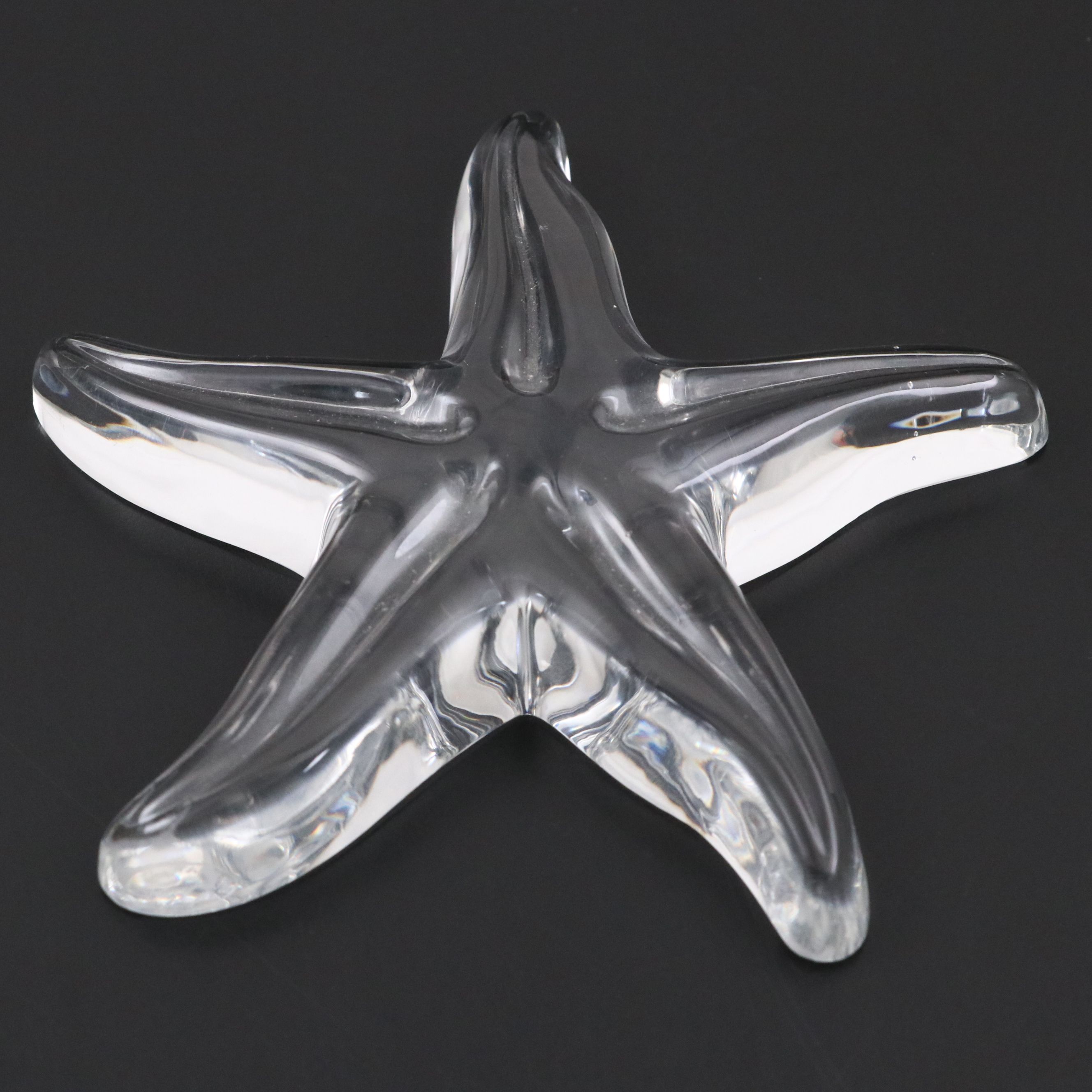 Steuben Crystal Starfish Paperweight with Steuben Art Glass Figurines