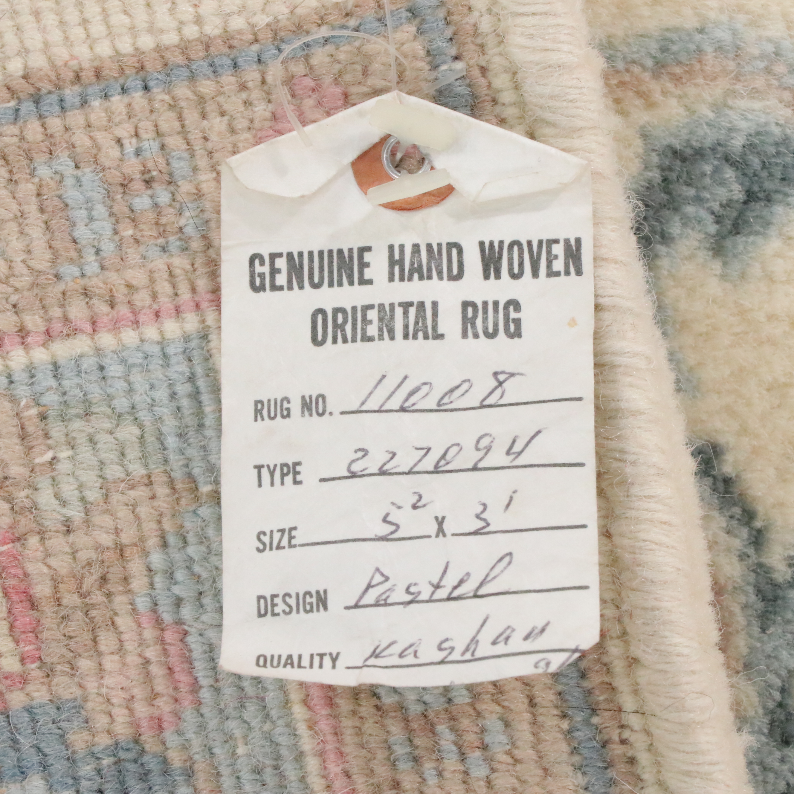 3'4 x 5'8 Hand-Knotted Pastel Indo-Persian Kashan Style Area Rug