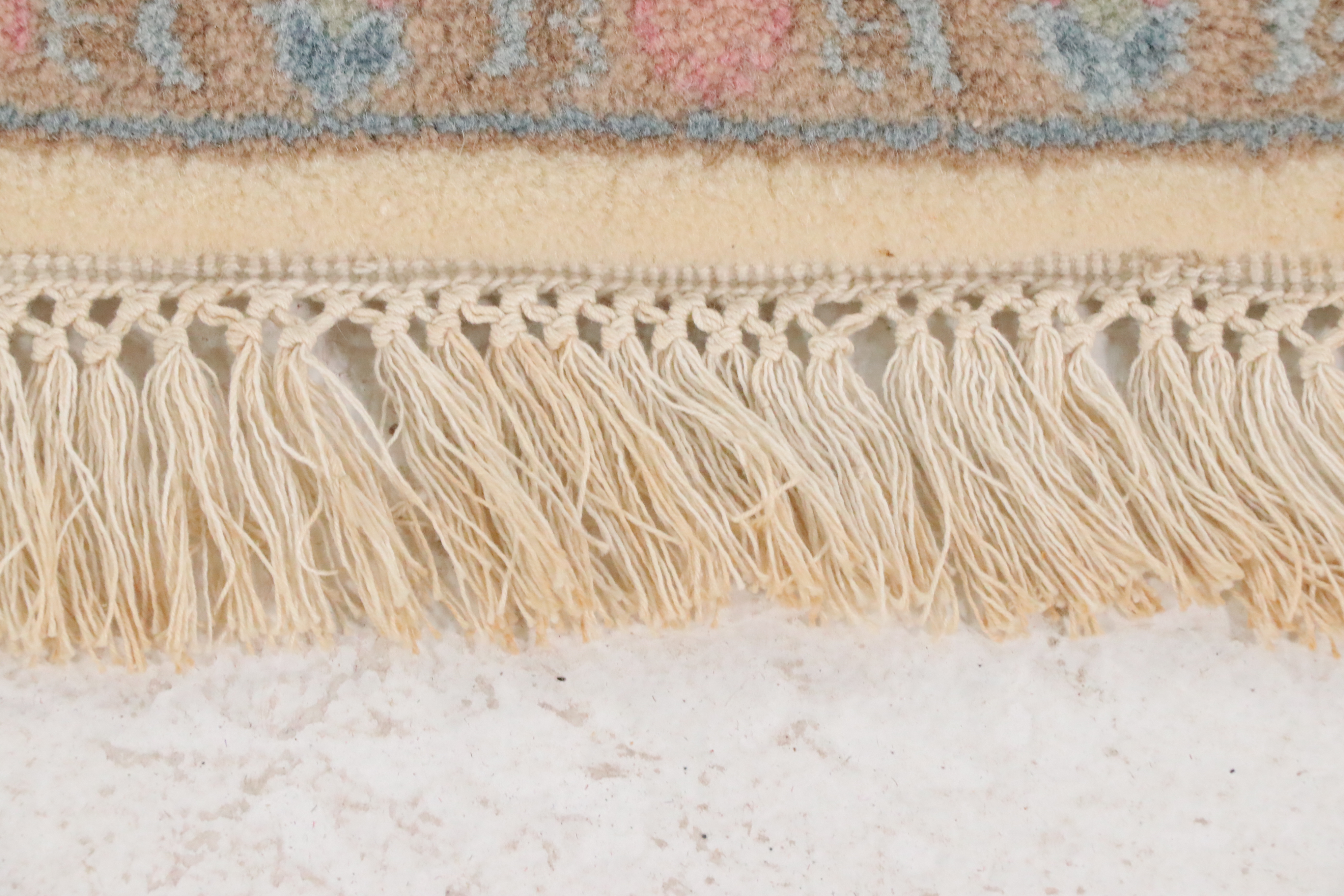 3'4 x 5'8 Hand-Knotted Pastel Indo-Persian Kashan Style Area Rug