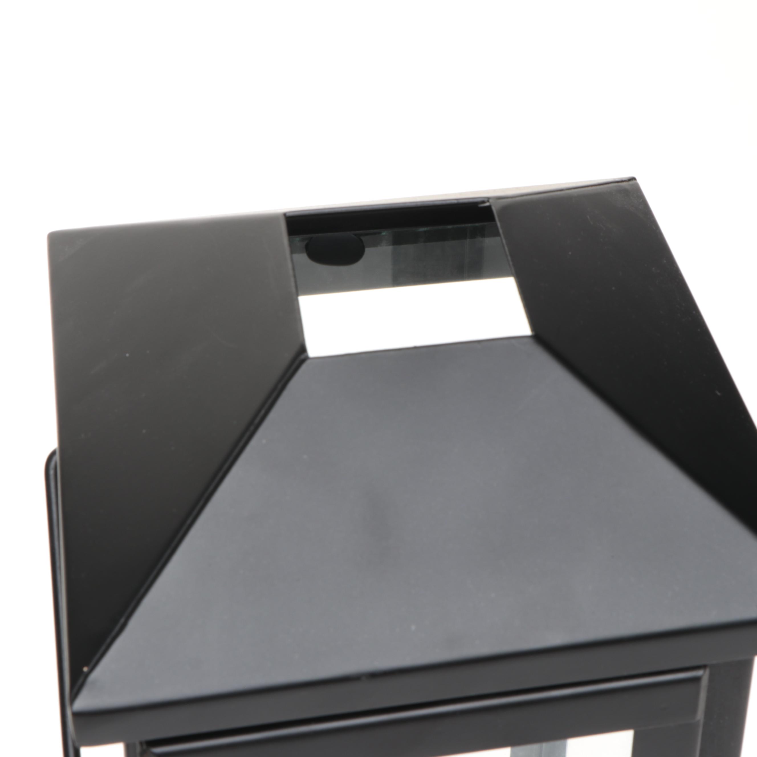 Crate & Barrel Black Matte Metal Lanterns with Other Metal Candle Holders