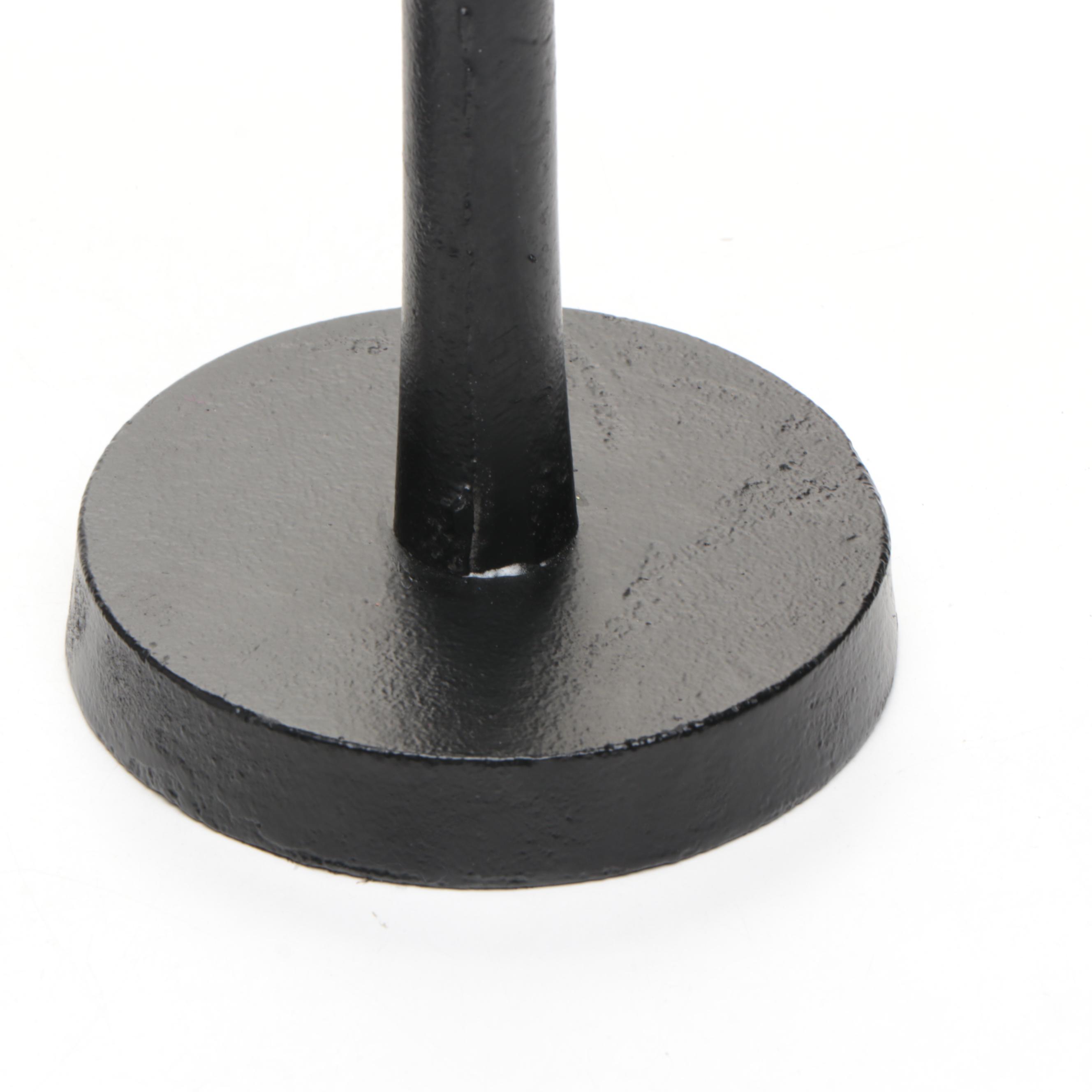 Crate & Barrel Black Matte Metal Lanterns with Other Metal Candle Holders