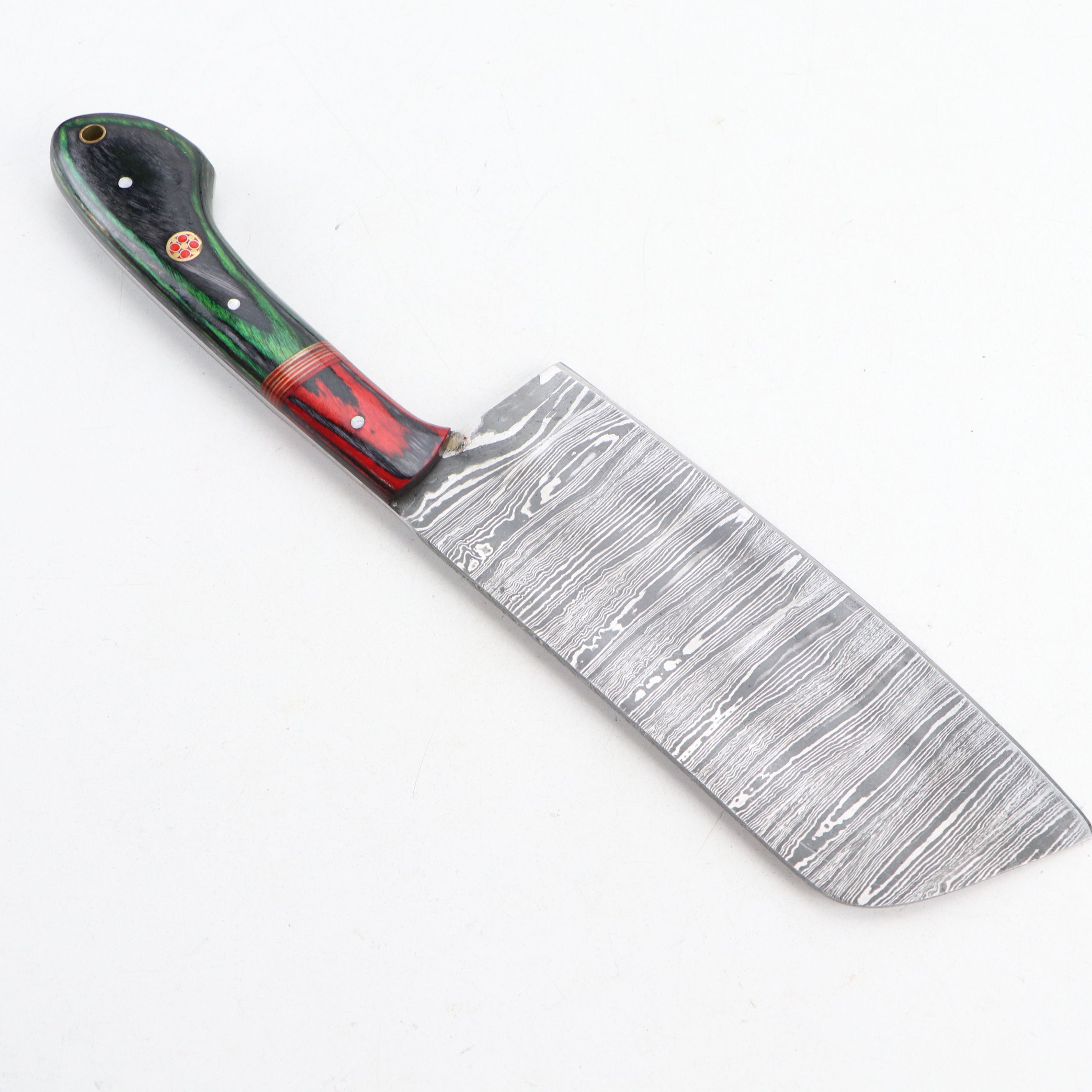 Louis Martin Damascus Steel and Wooden Handled Chef's Knife Set in Roll