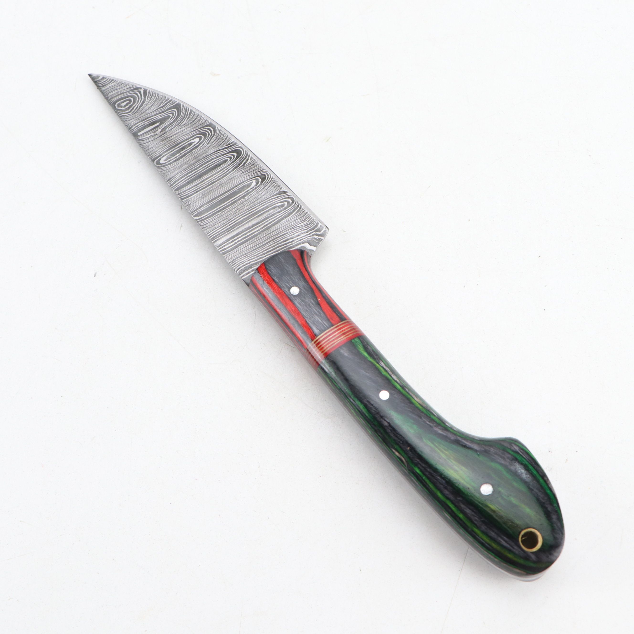 Louis Martin Damascus Steel and Wooden Handled Chef's Knife Set in Roll