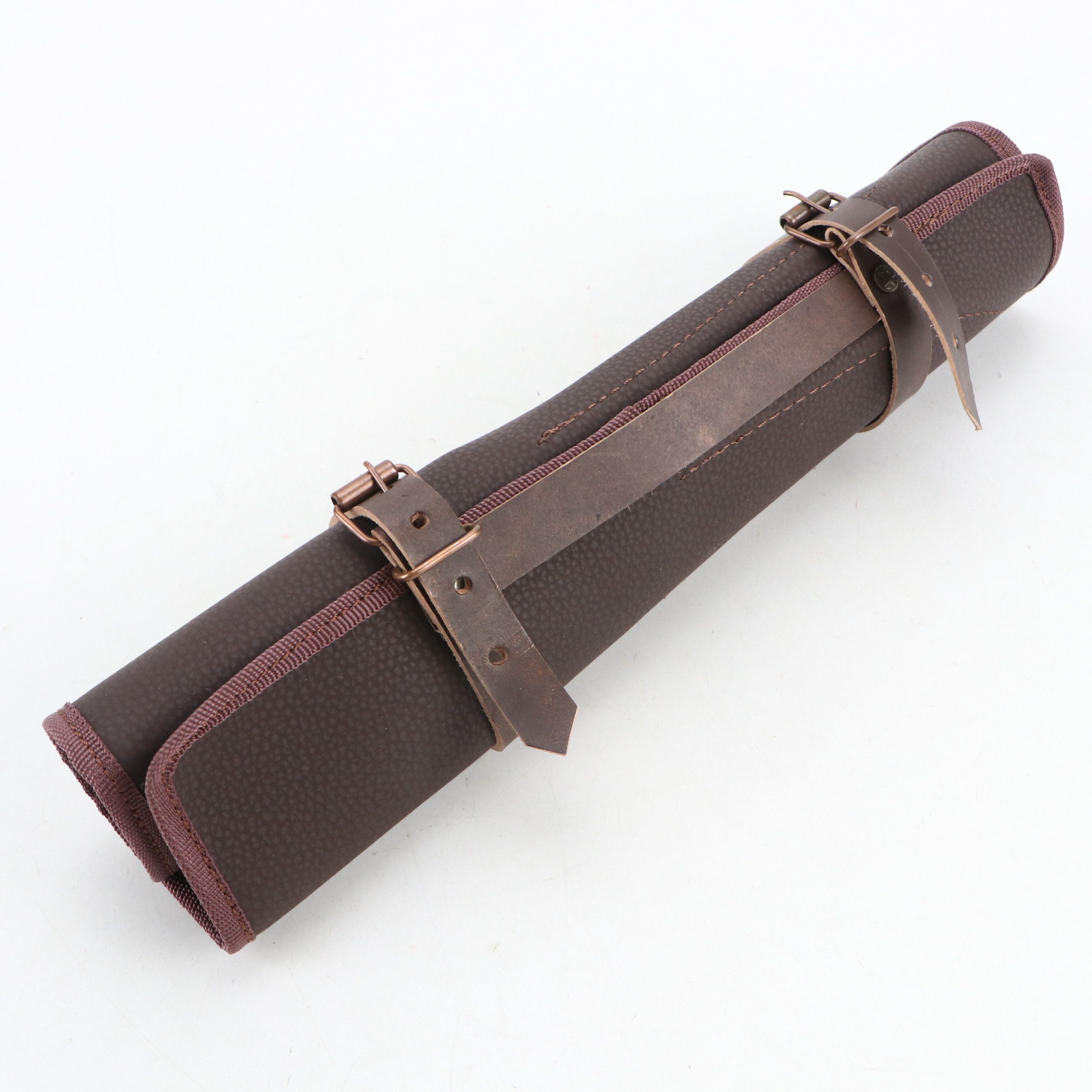 Louis Martin Damascus Steel and Wooden Handled Chef's Knife Set in Roll