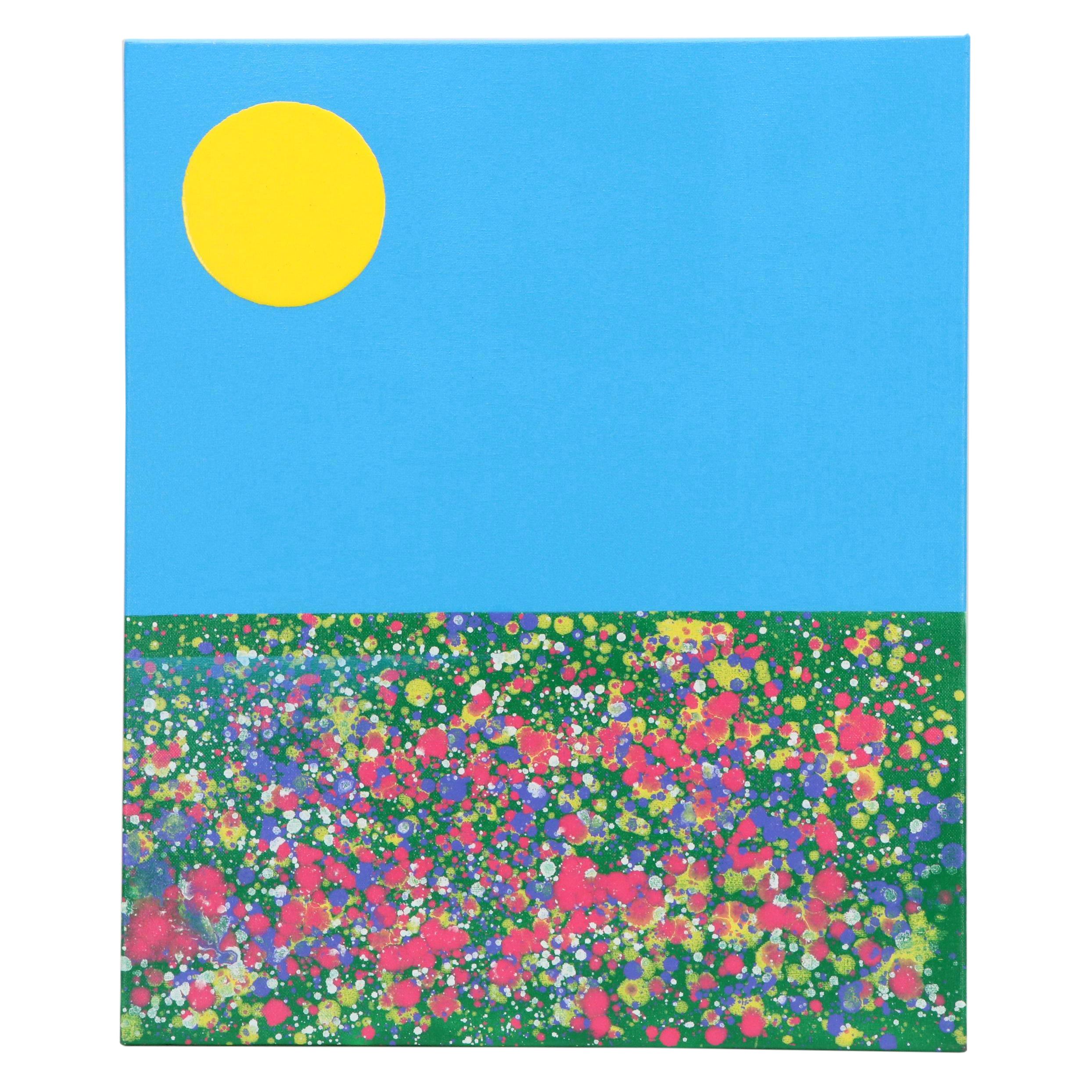 Jason Michael Durham Stylized Landscape Mixed Media Painting "Wildflowers," 2025