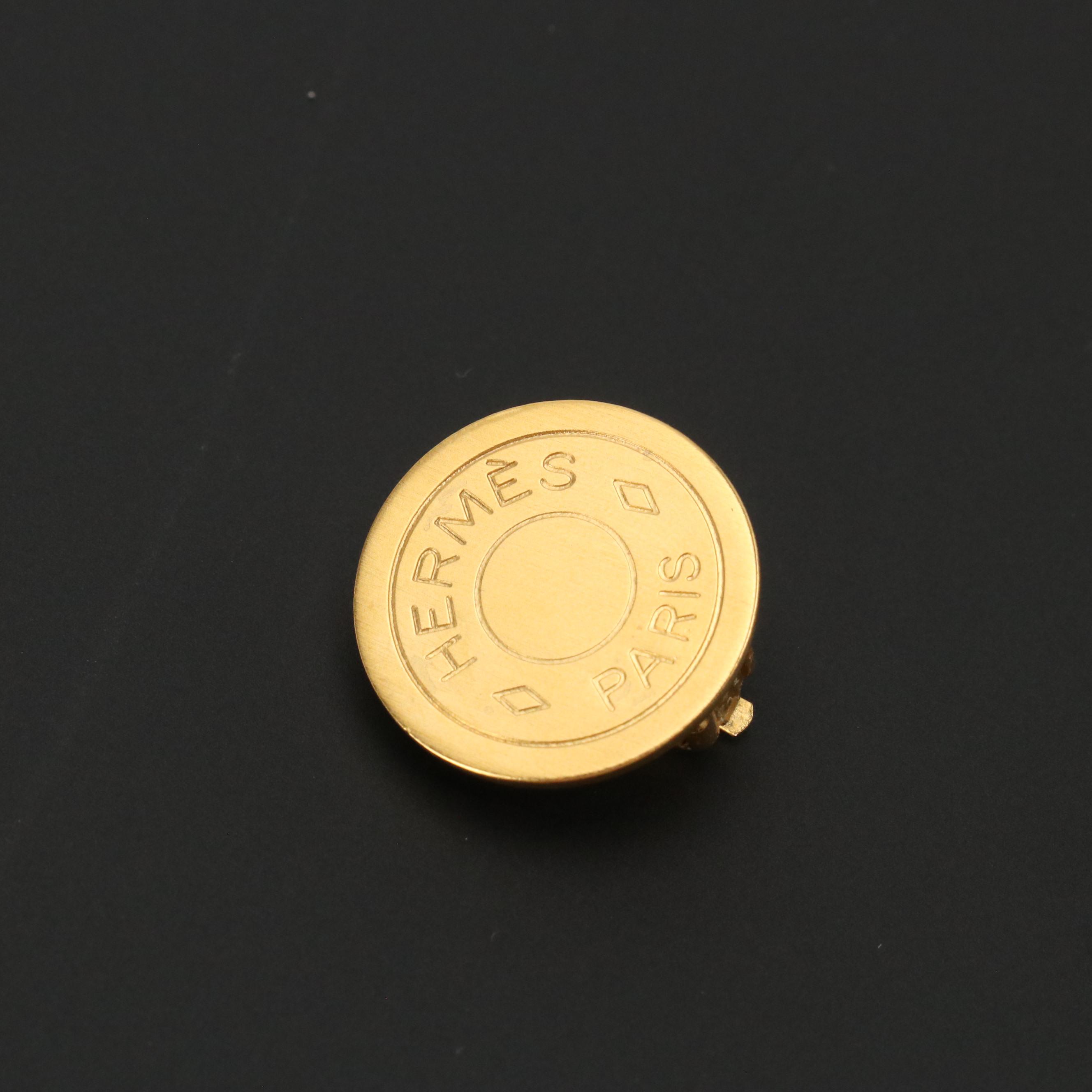 Hermès Bijouterie Fantaisie Clou de Selle Clip-On Earrings in Box