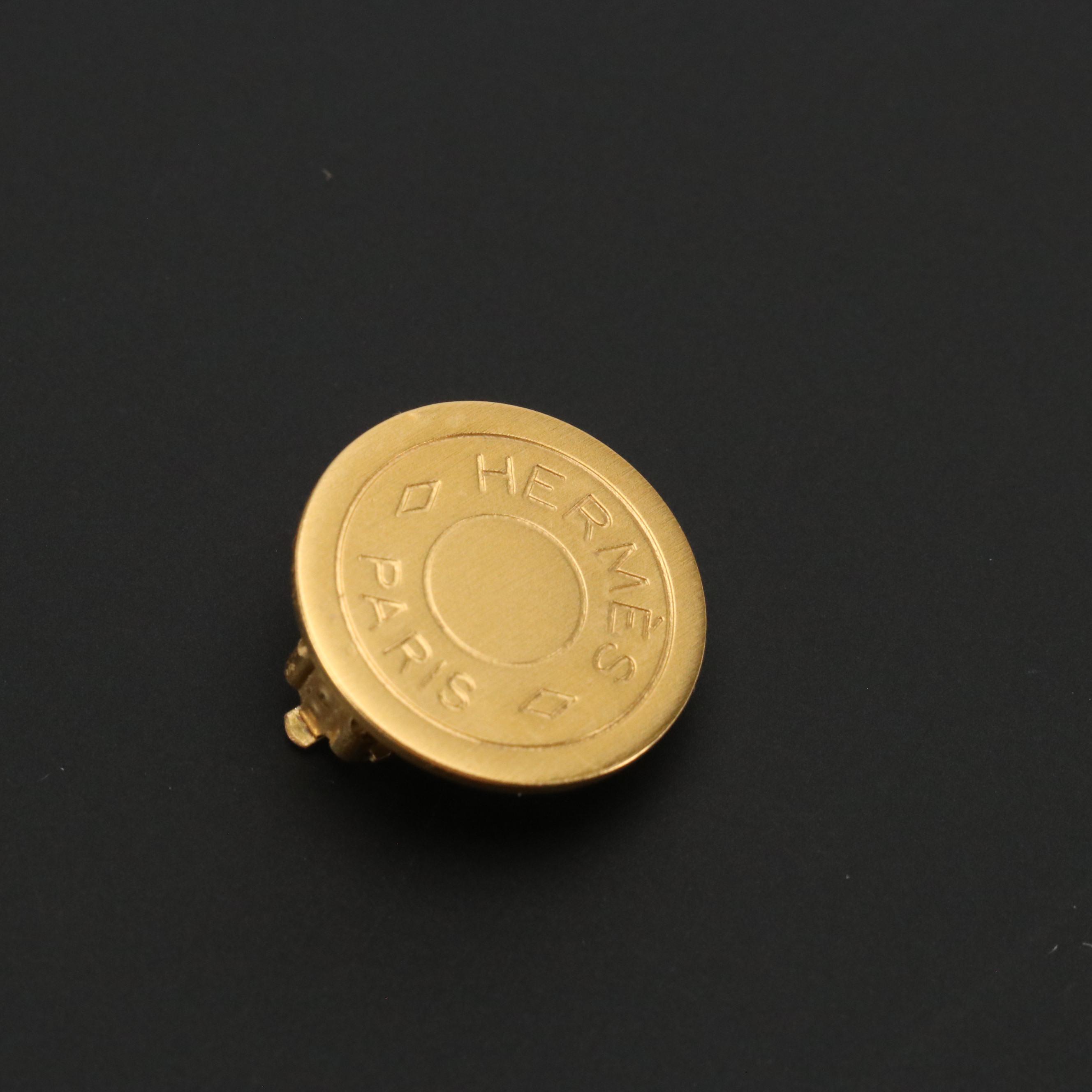 Hermès Bijouterie Fantaisie Clou de Selle Clip-On Earrings in Box