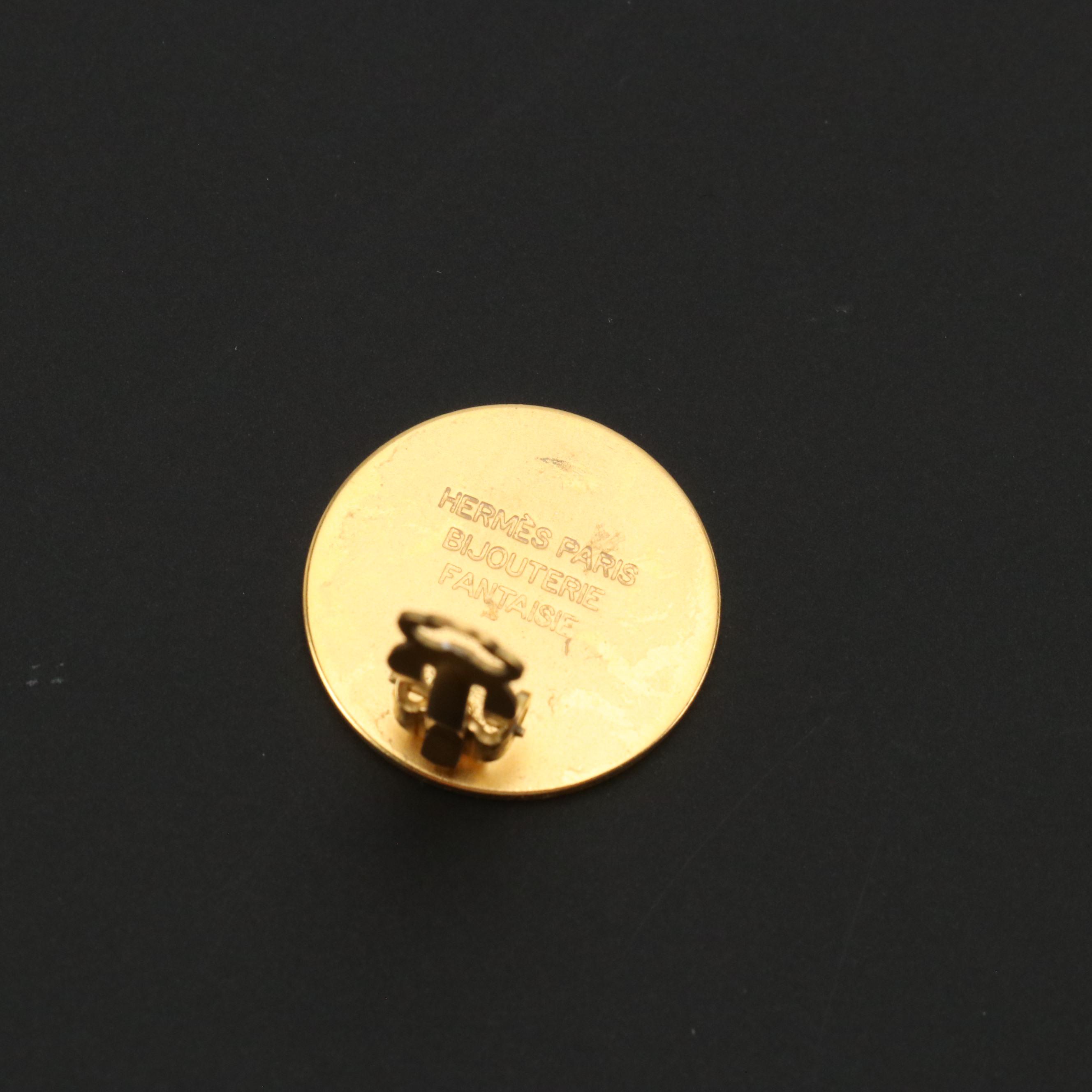 Hermès Bijouterie Fantaisie Clou de Selle Clip-On Earrings in Box