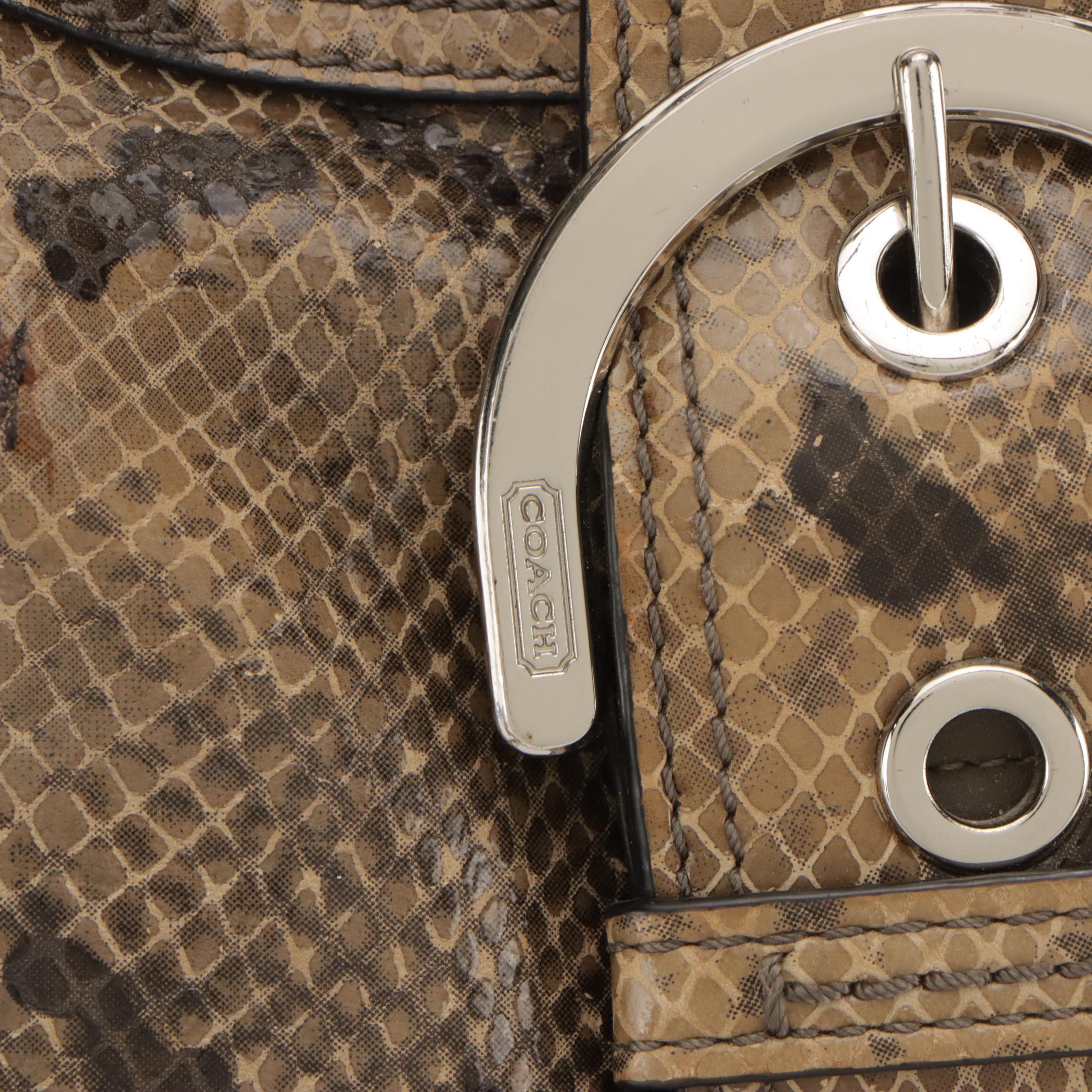 Coach "Soho Lynn" Python Leather Hobo Bag and Hype Tan Leather Buckle-Flap Bag