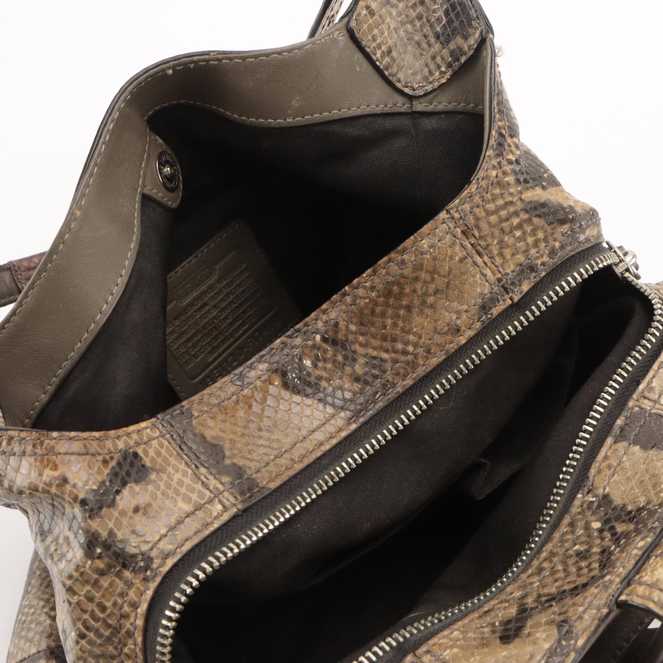 Coach "Soho Lynn" Python Leather Hobo Bag and Hype Tan Leather Buckle-Flap Bag