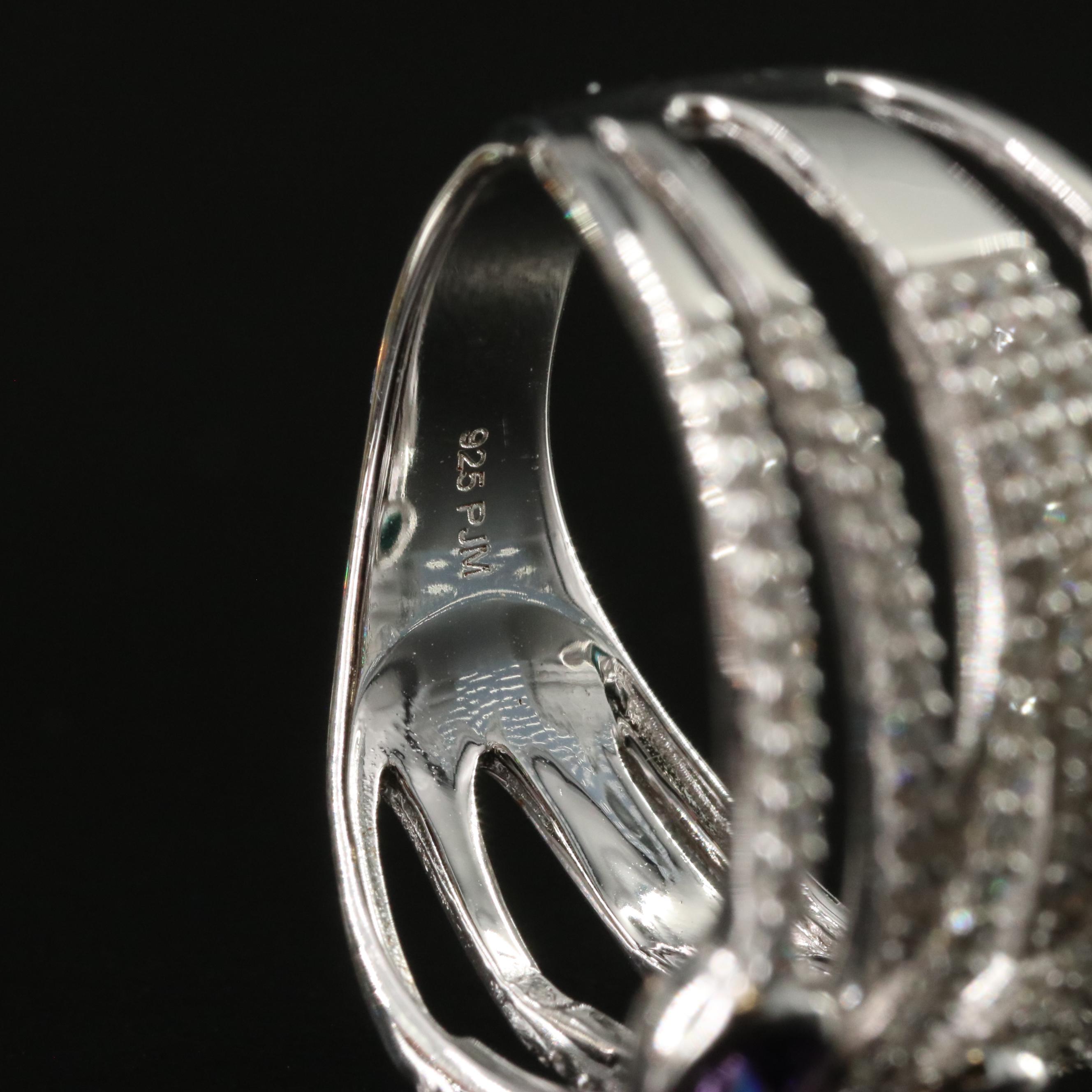 Sterling Gemstone Ring Collection Including Spinner