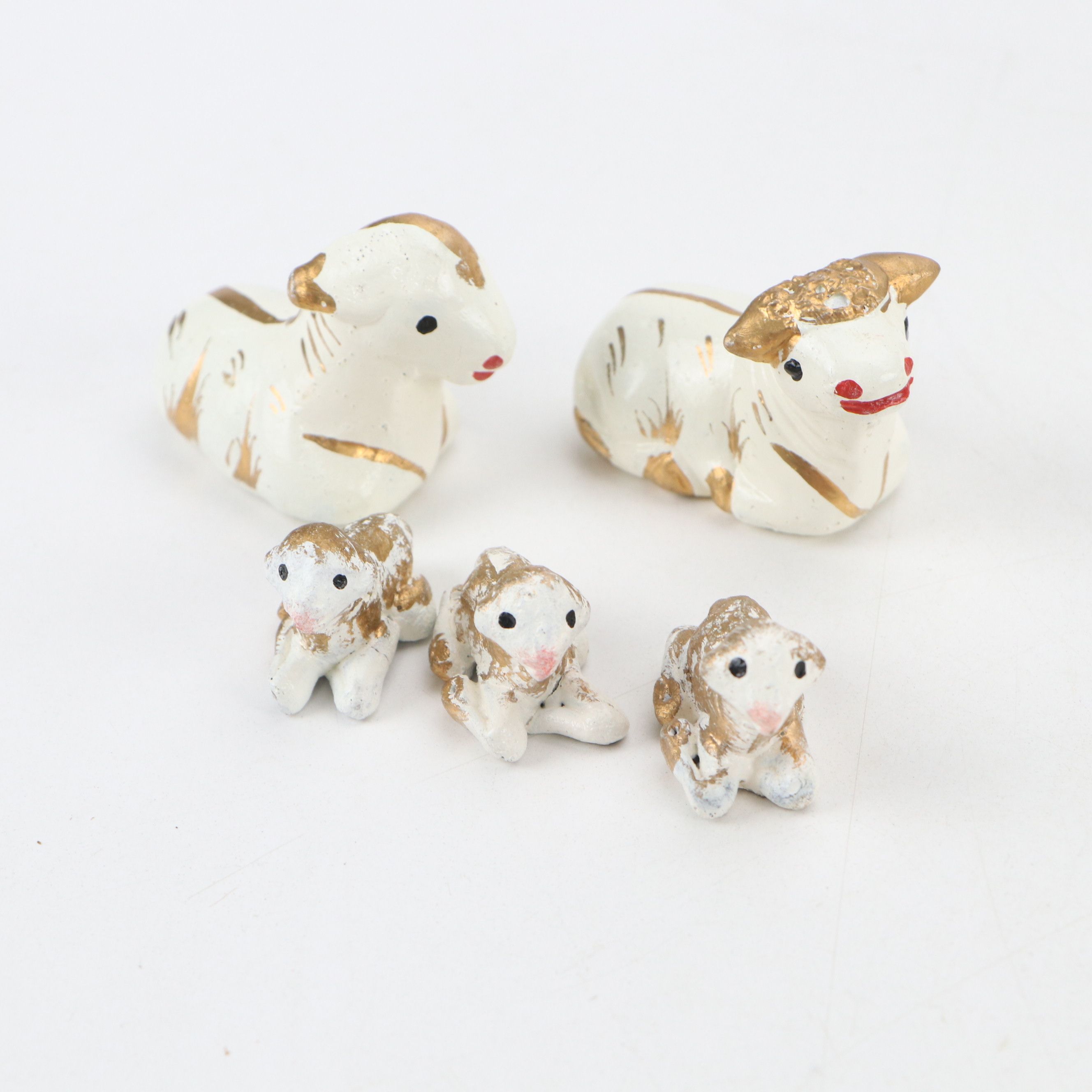 Mexican Folk Art Style Hand-Painted Ceramic Nativity Figurines