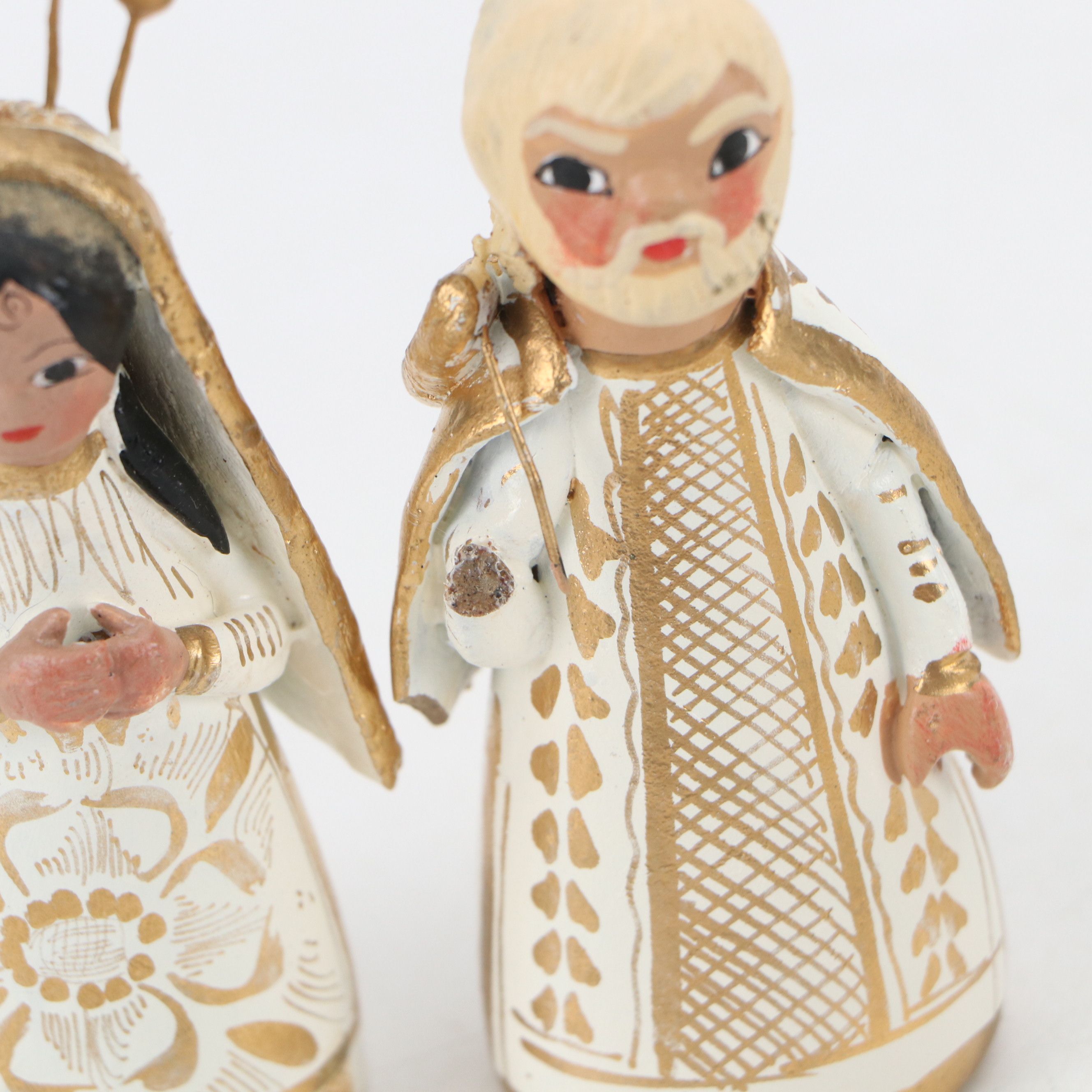 Mexican Folk Art Style Hand-Painted Ceramic Nativity Figurines