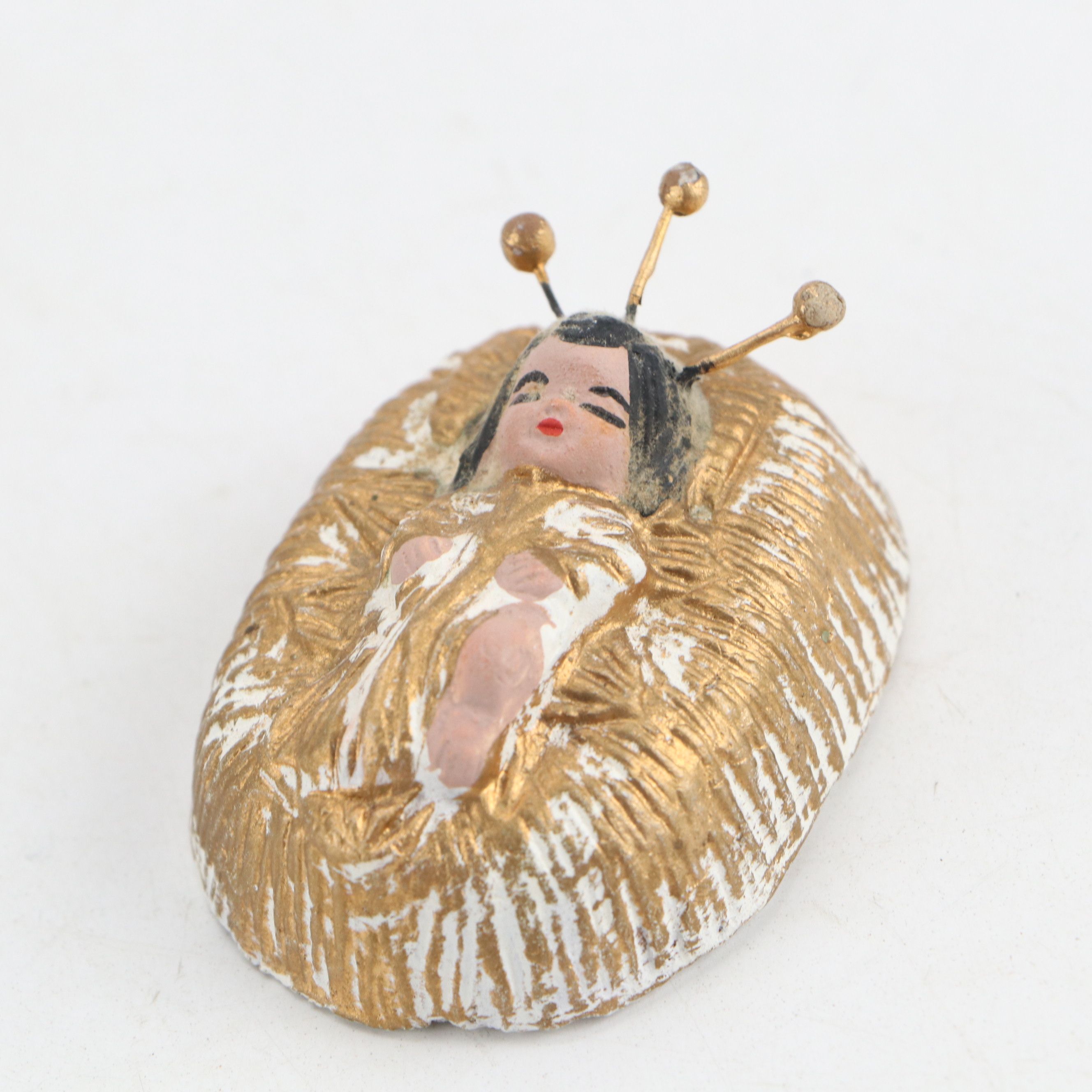 Mexican Folk Art Style Hand-Painted Ceramic Nativity Figurines