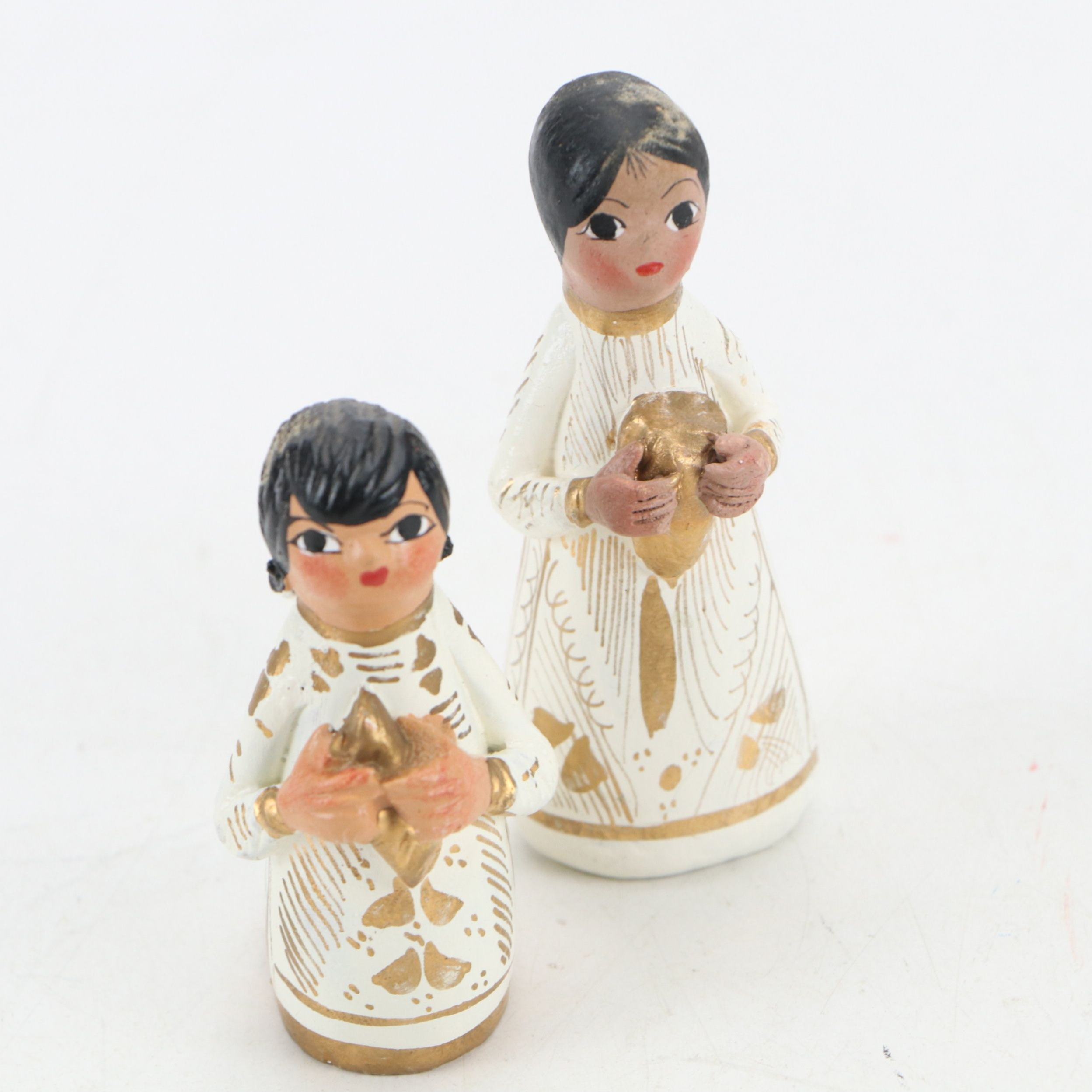 Mexican Folk Art Style Hand-Painted Ceramic Nativity Figurines