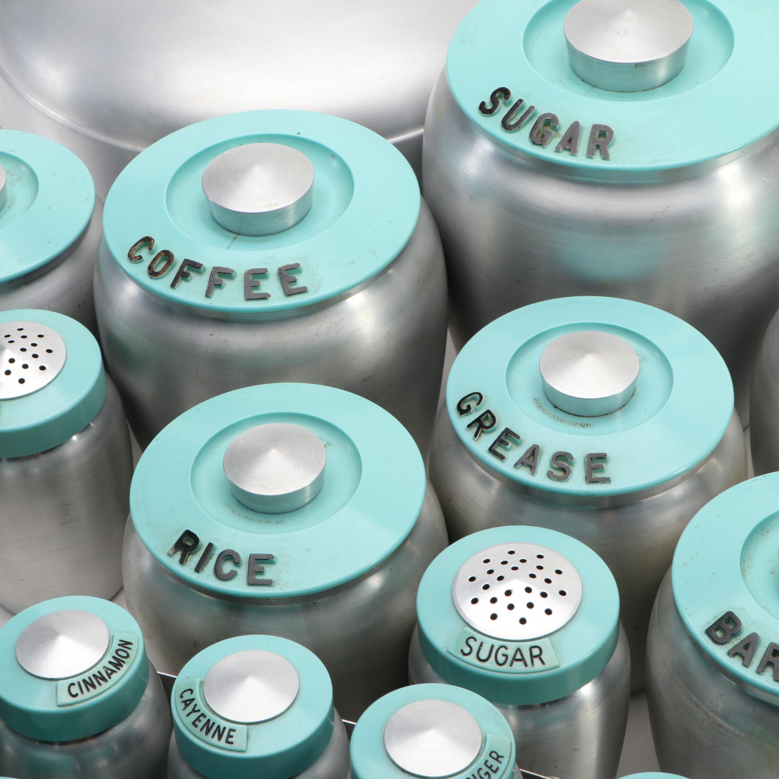 Kromex Aluminum Kitchen Canister Set, Mid-20th Century