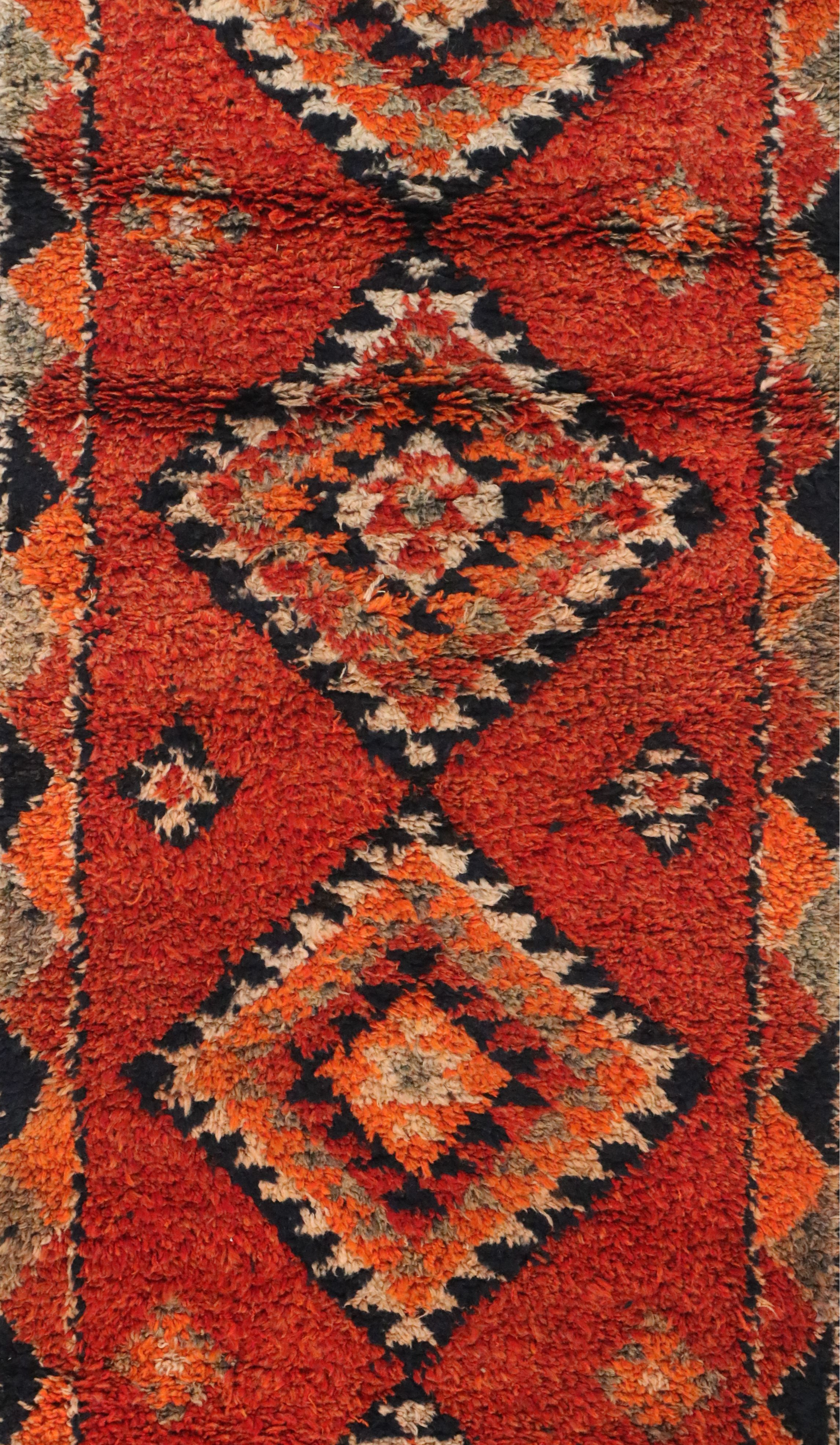 3'2 x 10'8 Hand-Knotted Moroccan Berber Carpet Runner Long Rug