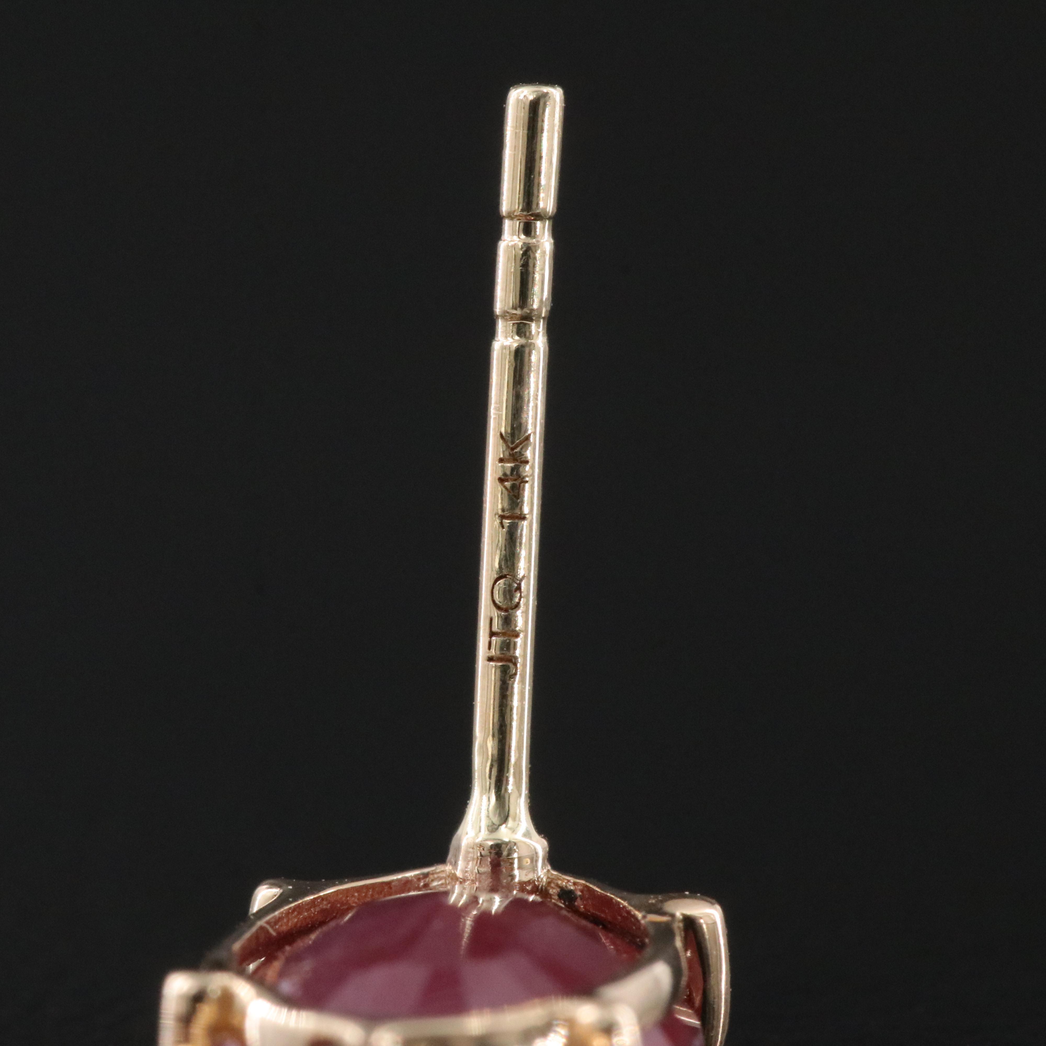 14K Ruby and White Sapphire Earrings