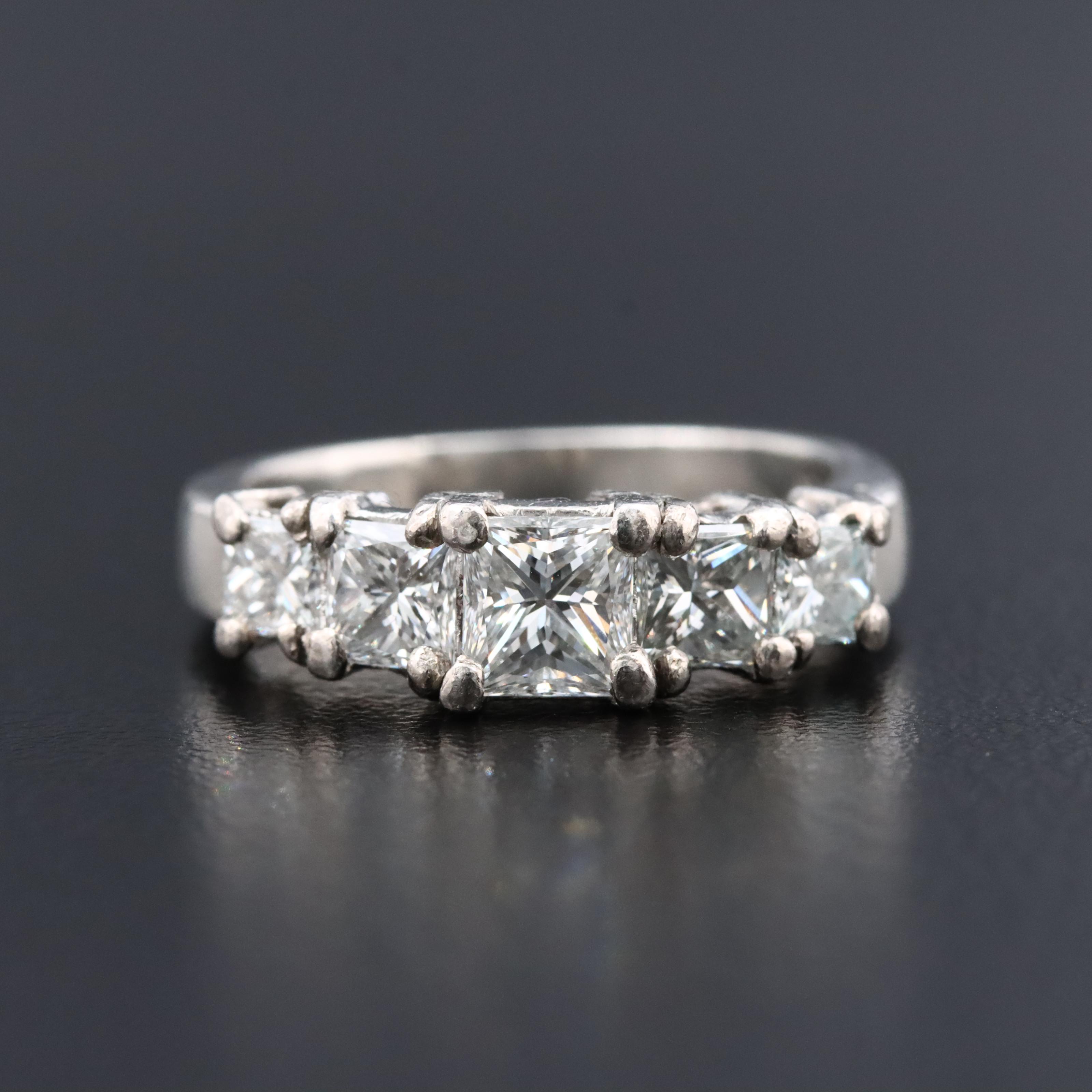 Platinum 1.59 CTW Diamond Ring with Online GIA Report