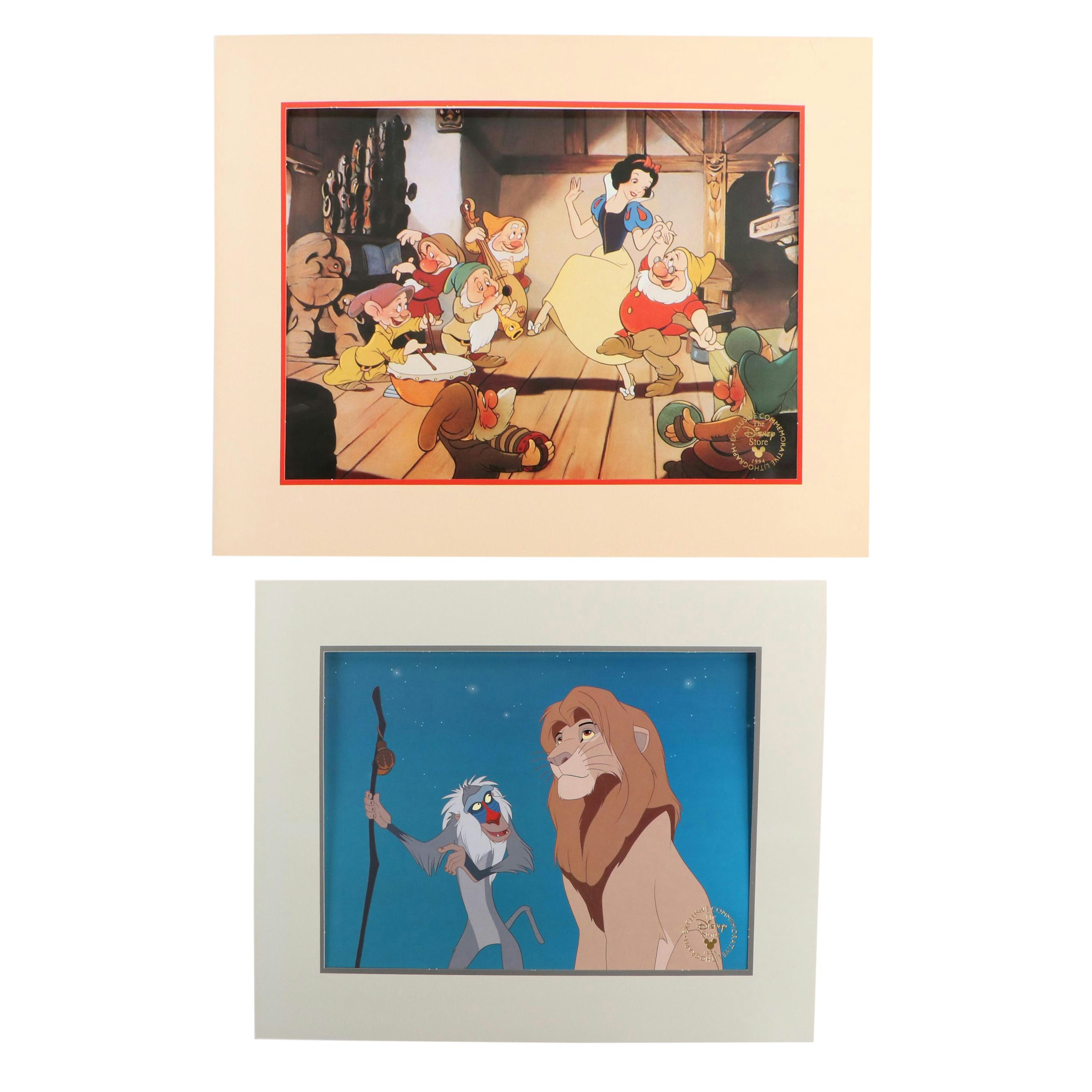 Walt Disney Classic "Snow White" and "The Lion King" Lithographs, 1994–1995