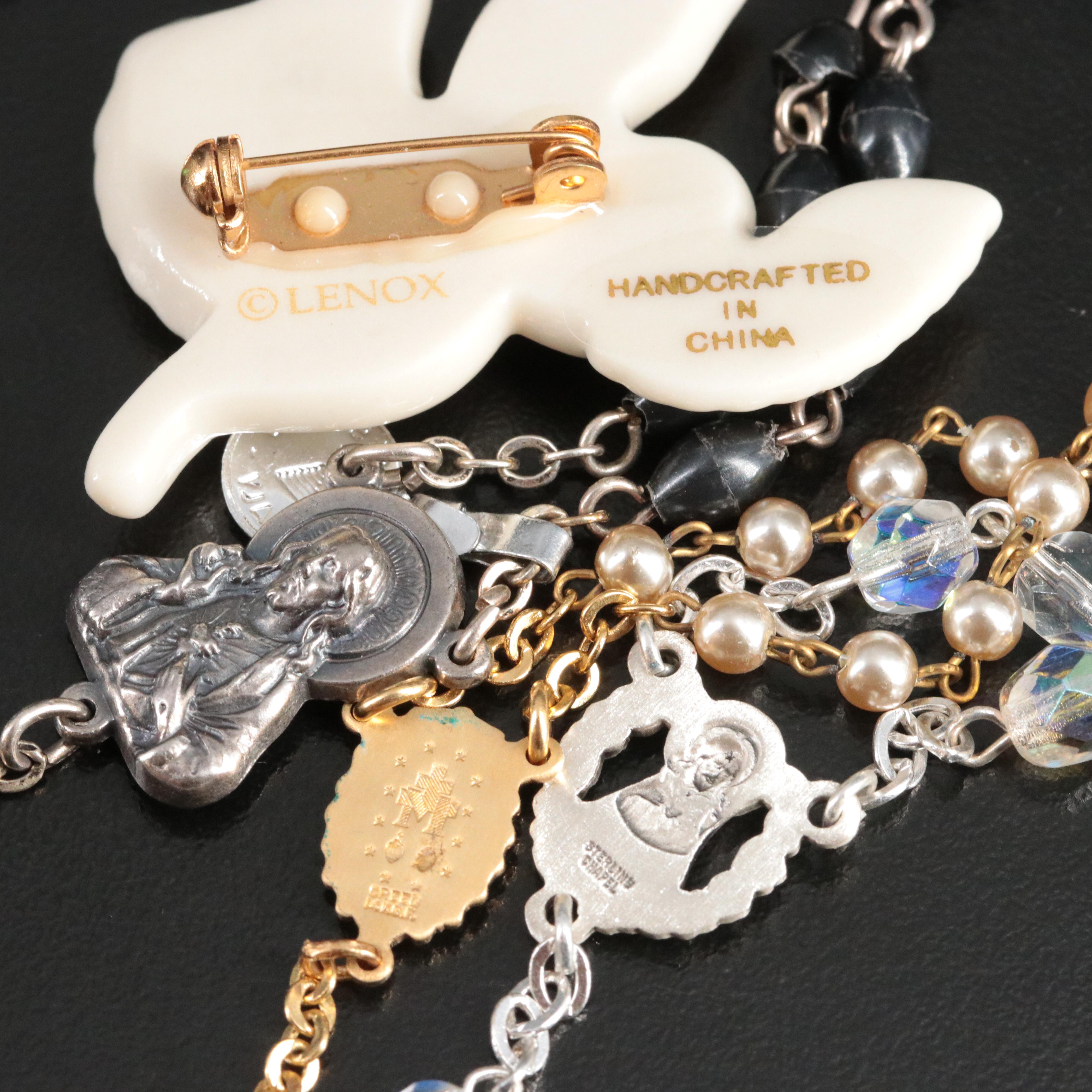 Lenox Pin Set and 800 Silver Featured in Rosary Collection