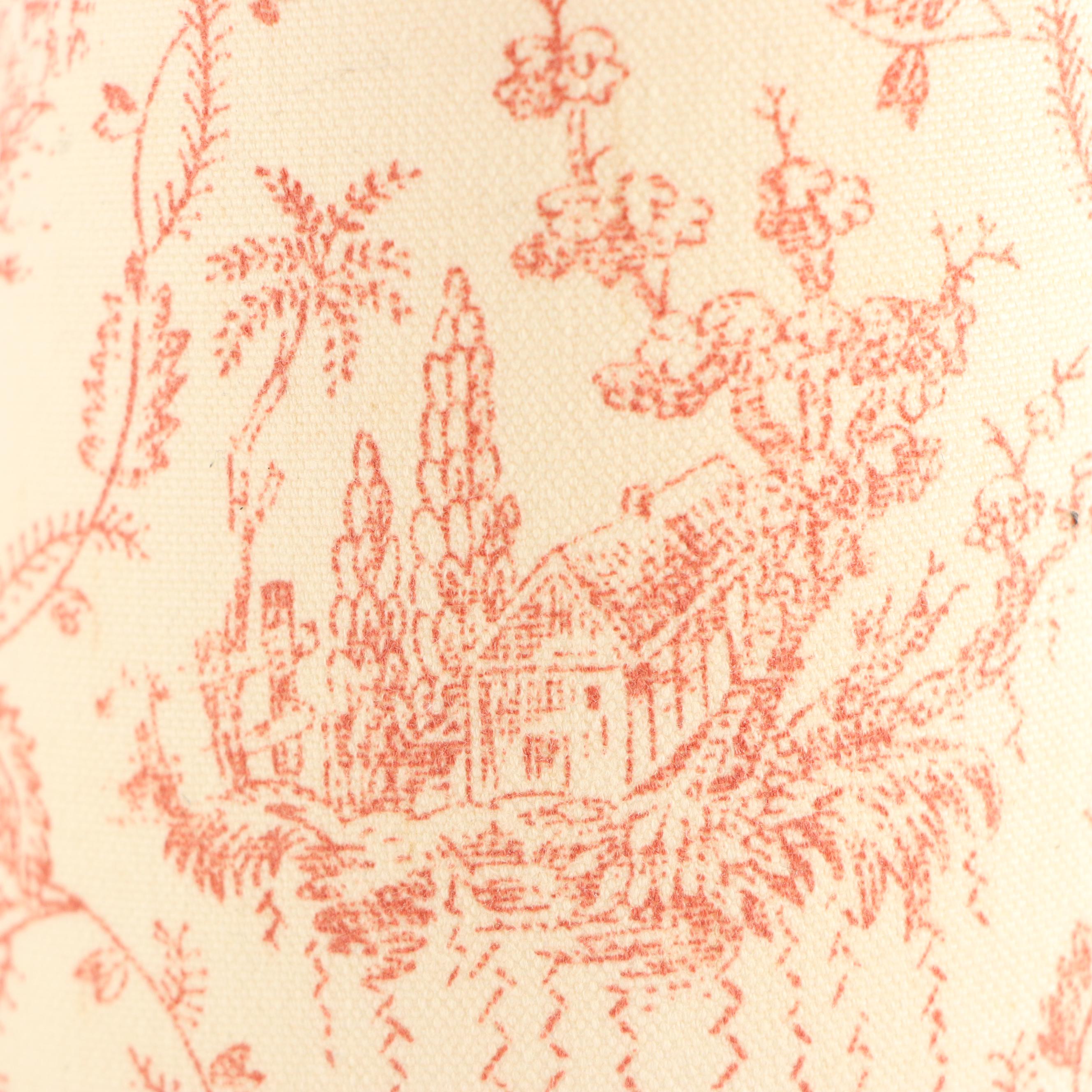 Red and Cream Toile de Jouy Cotton Blend Shades