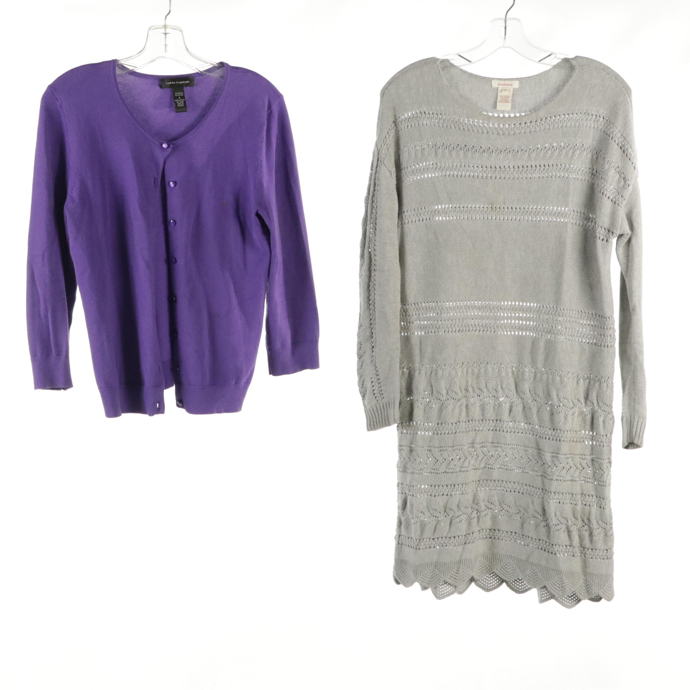 Commence Sequined Cropped Jacket, Sundance Sweater Dress W/ Other Cardigan & Top