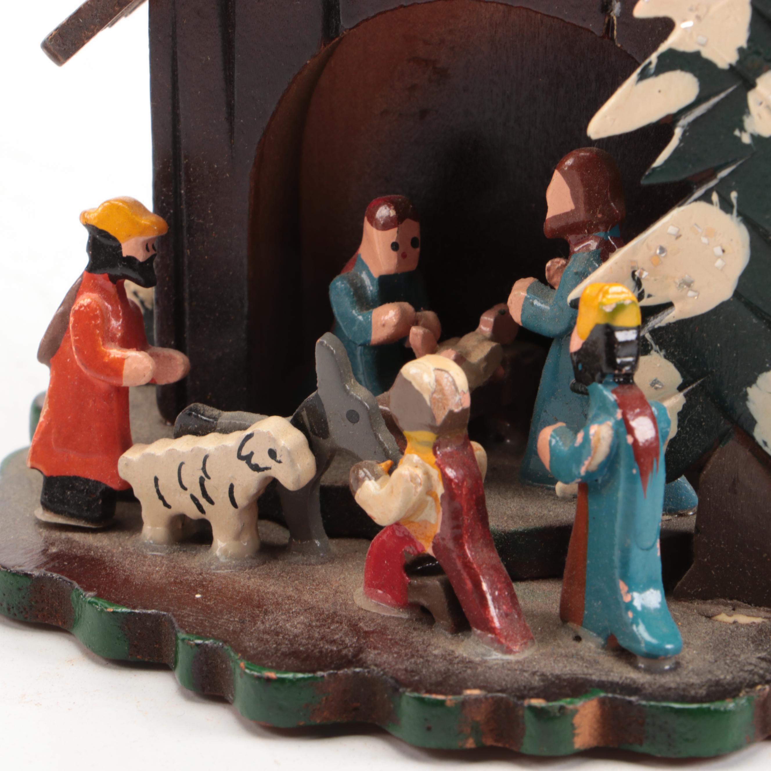 Chapel Shaped Plastic Music Box, Ceramic Santa Claus Figurine, and More Décor