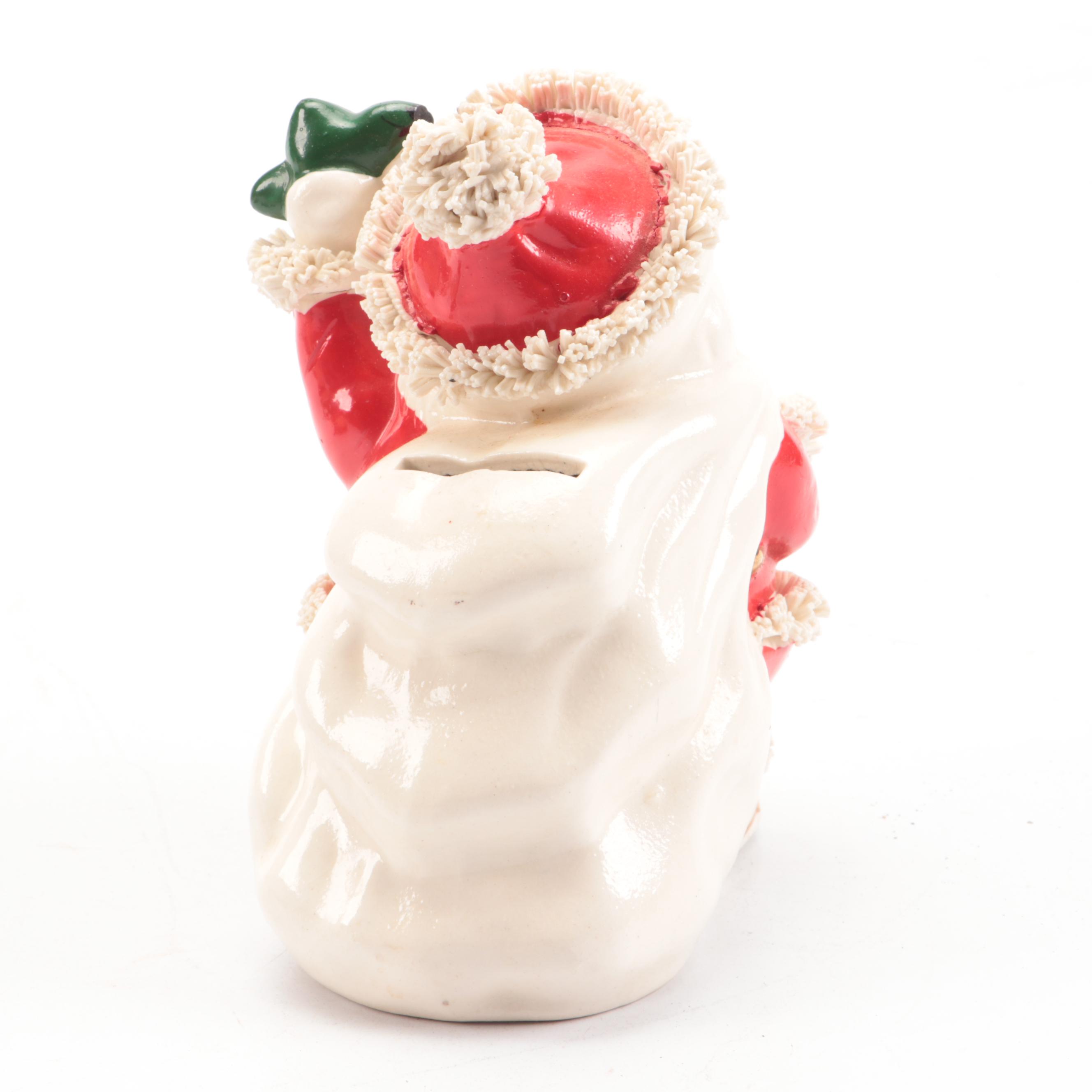 Chapel Shaped Plastic Music Box, Ceramic Santa Claus Figurine, and More Décor