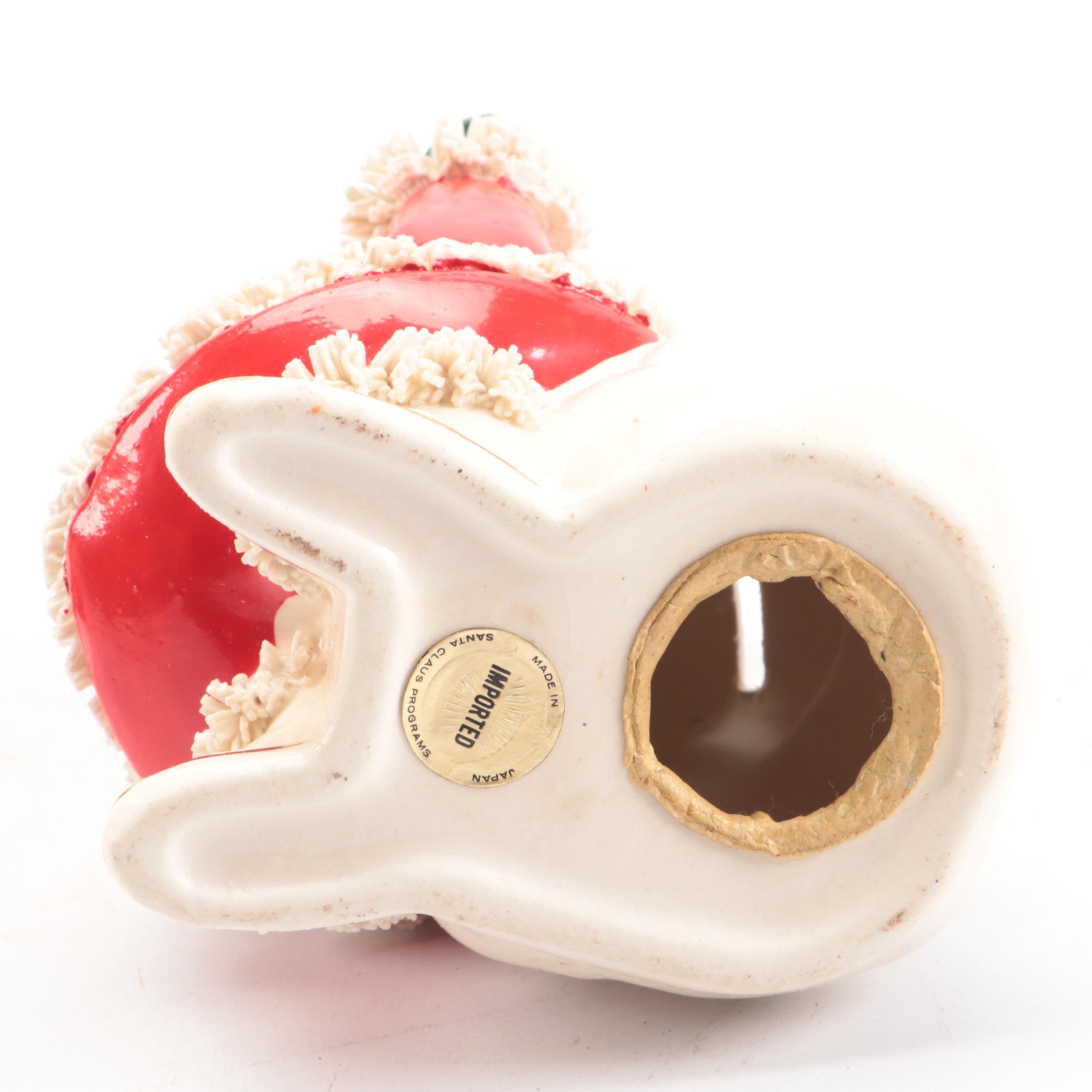 Chapel Shaped Plastic Music Box, Ceramic Santa Claus Figurine, and More Décor