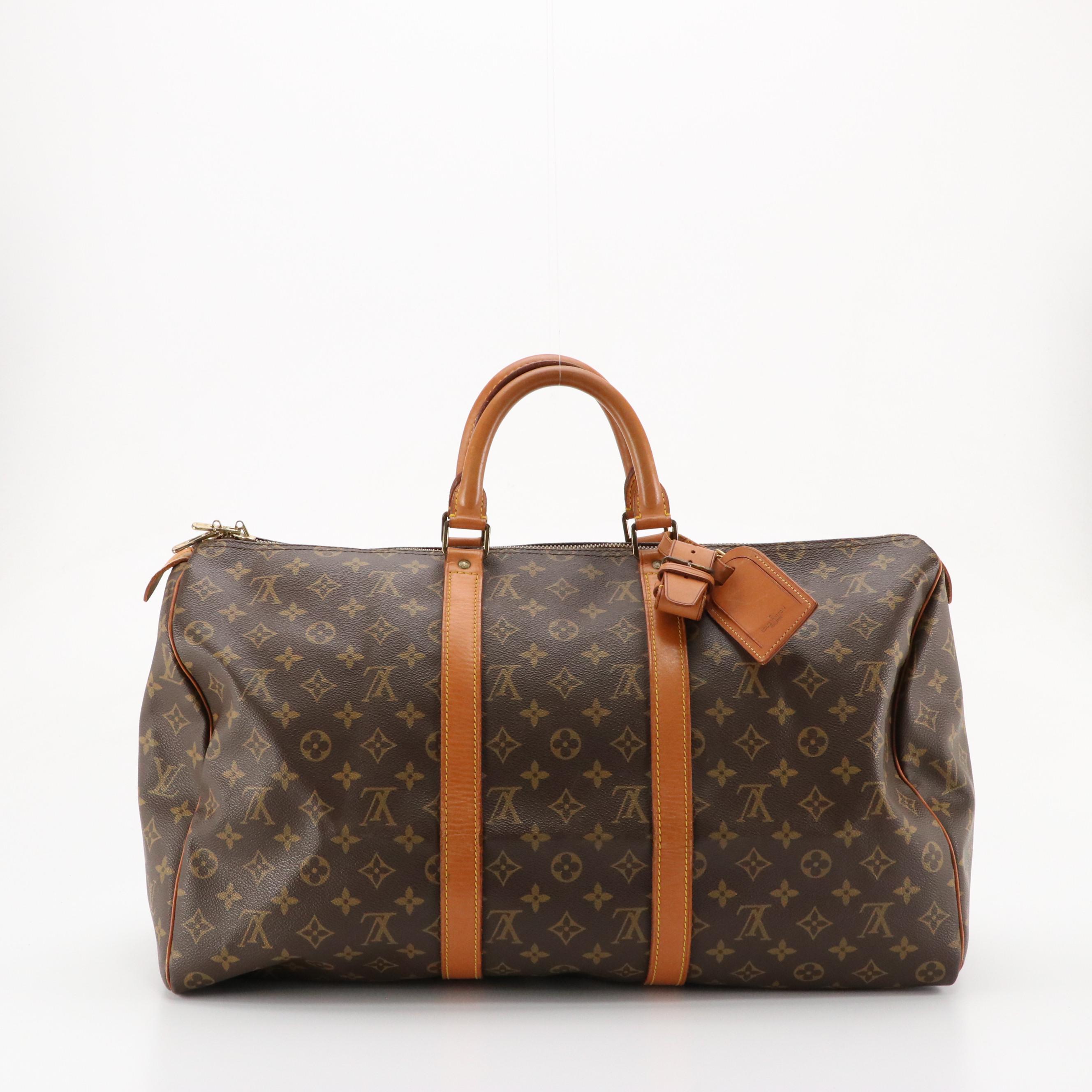 Louis Vuitton Keepall 50 in Monogram Canvas and Vachetta Leather