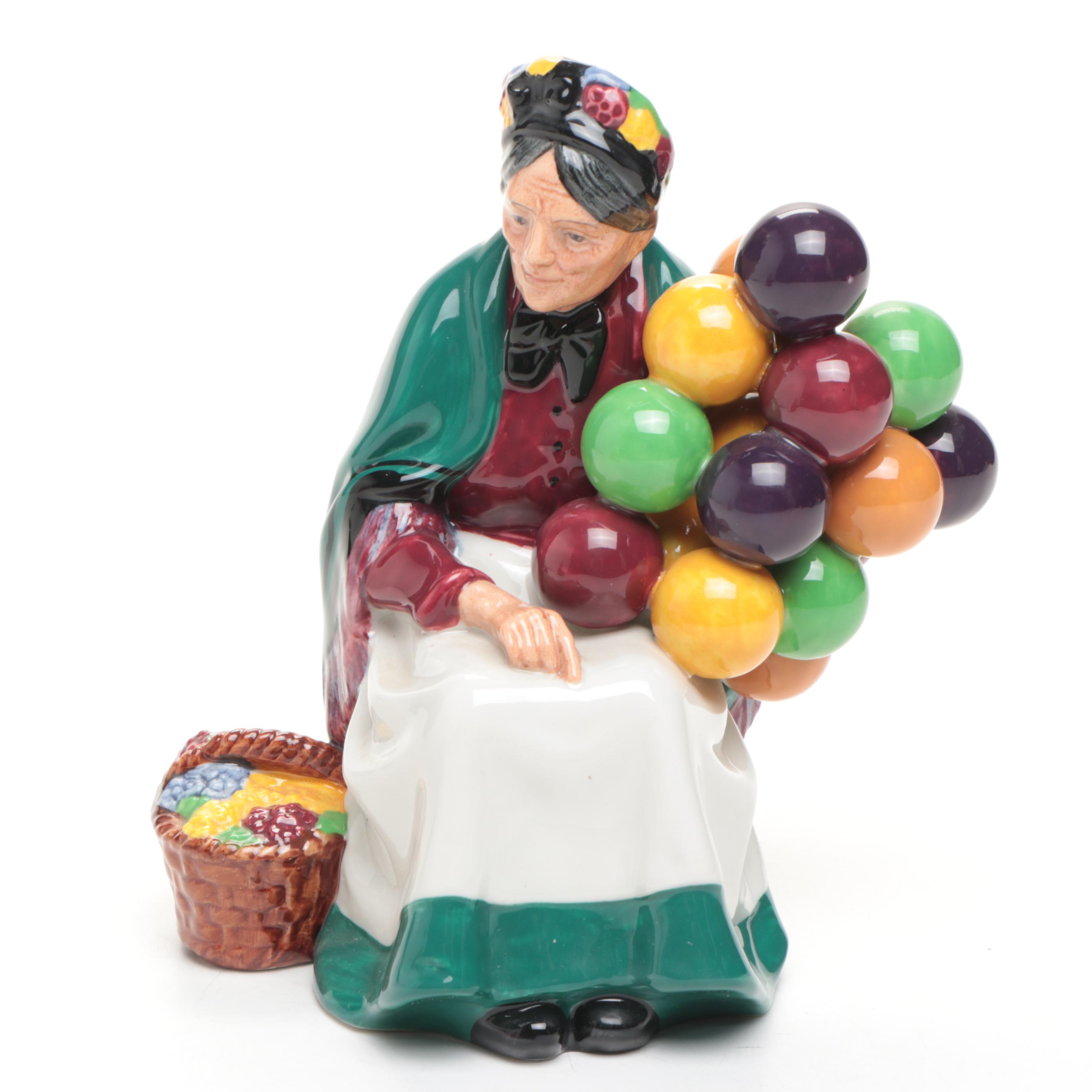 Royal Doulton "Top o' the Hill" and "Old Balloon' Seller" Figurines