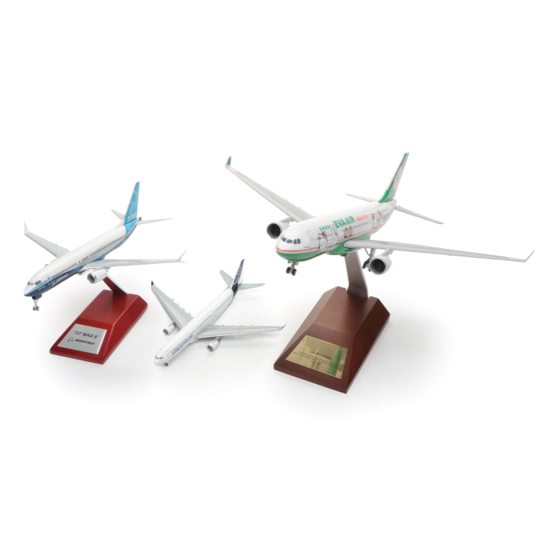 Eva Air B-16303 Hello Kitty, Airbus A330 and Boeing 737 Max Model Airplanes,2005