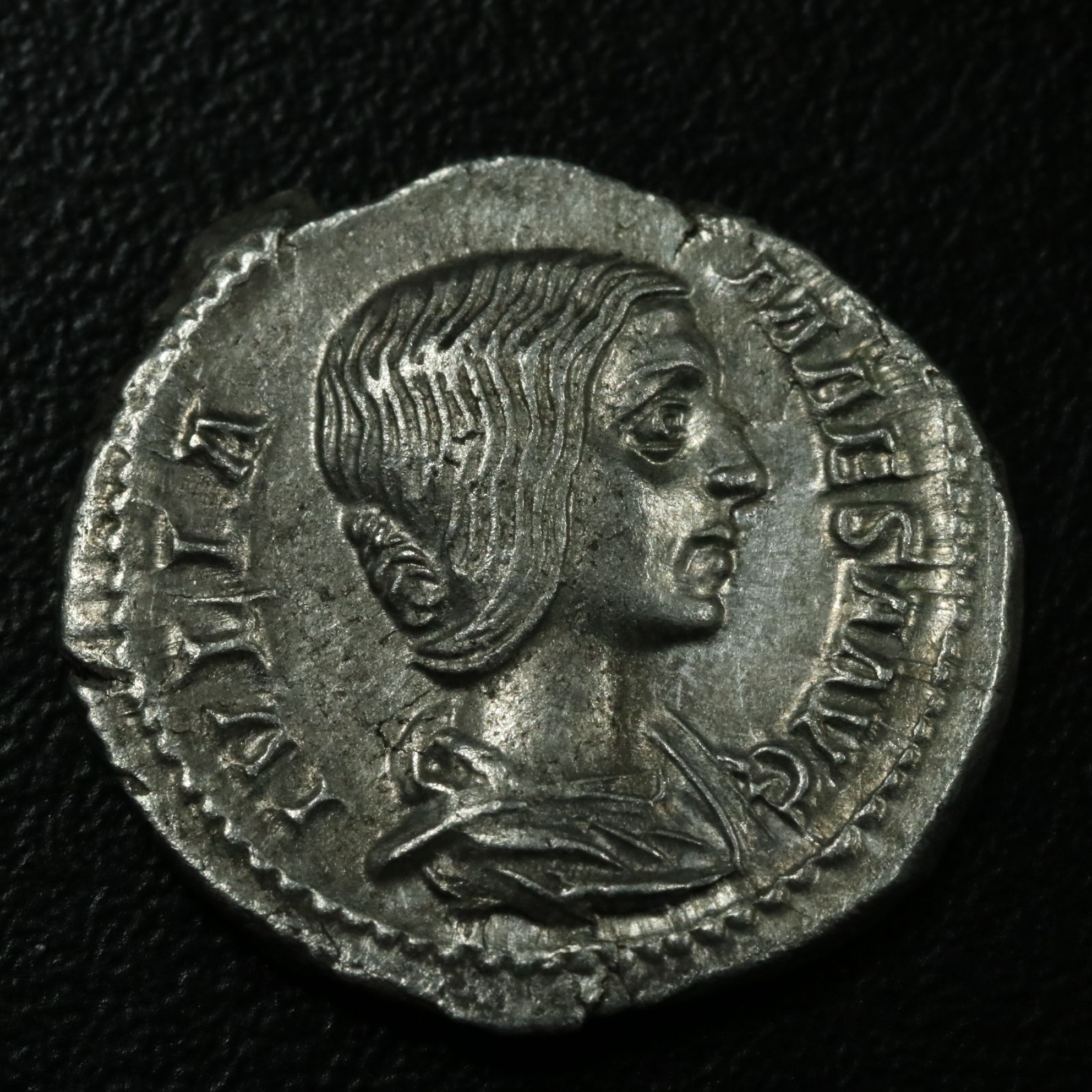 Ancient Roman Imperial AR Denarius Coin of Julia Mamaea, ca. 231 A.D.