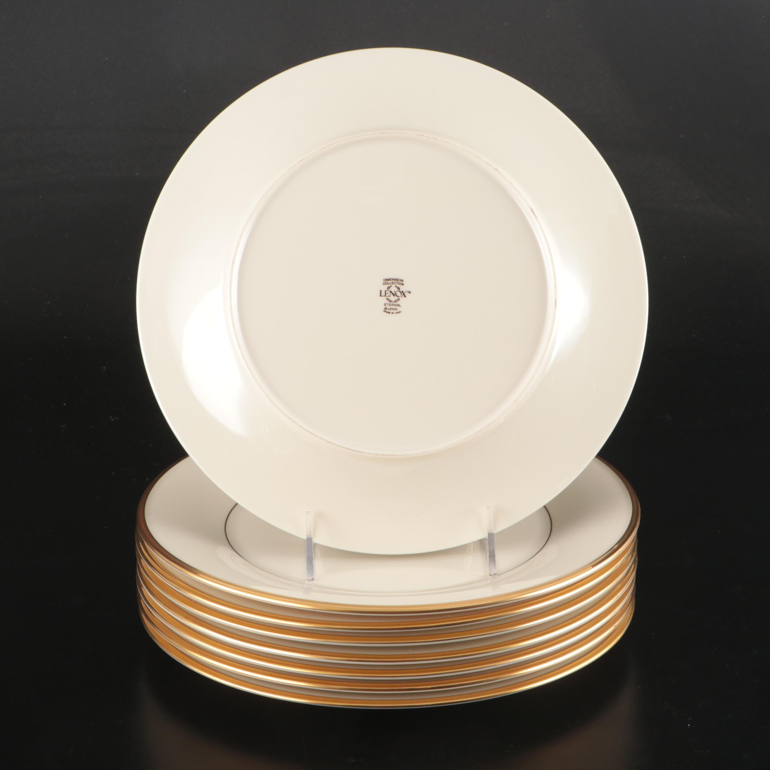 Lenox "Eternal" Porcelain Dinner Plates and Cups