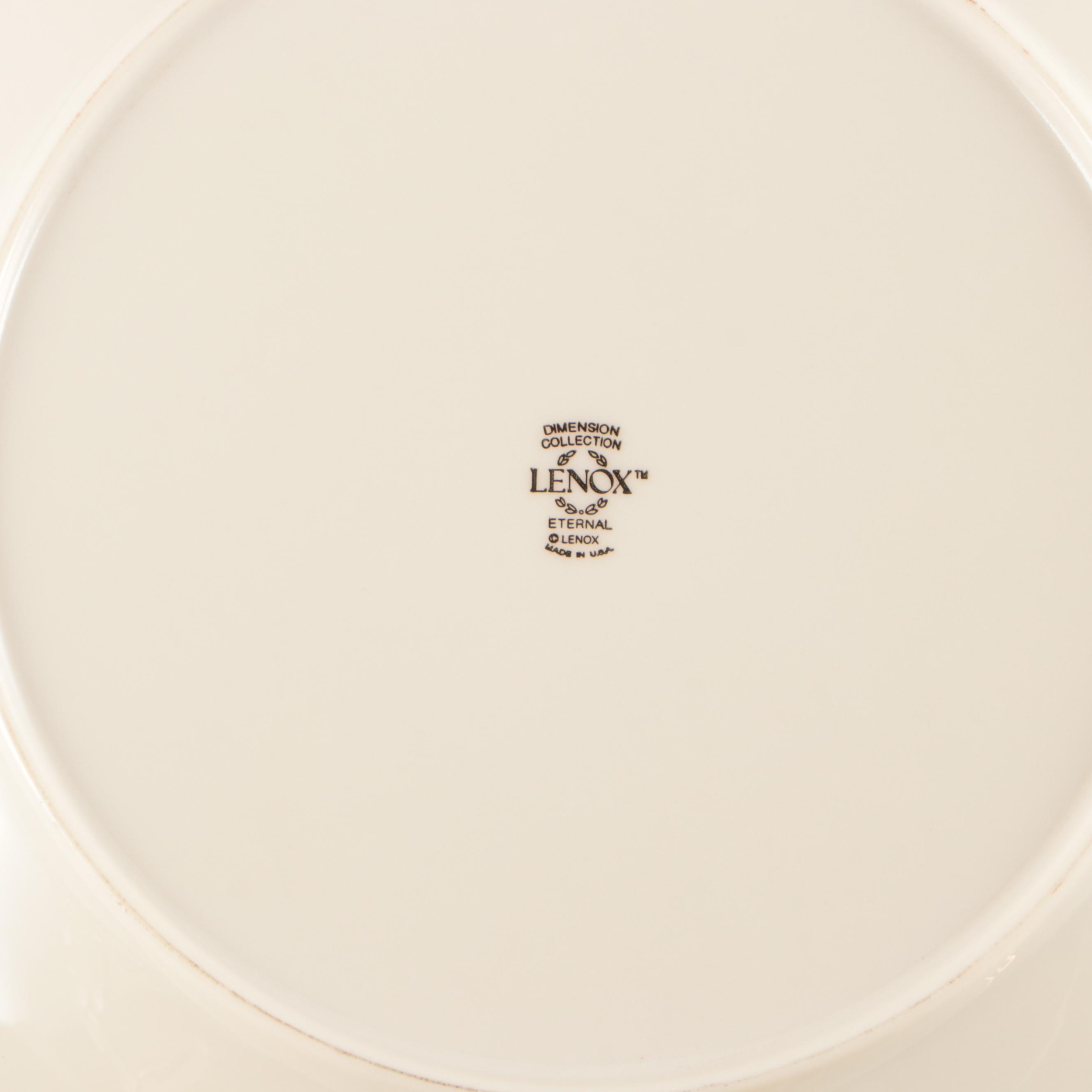 Lenox "Eternal" Porcelain Dinner Plates and Cups