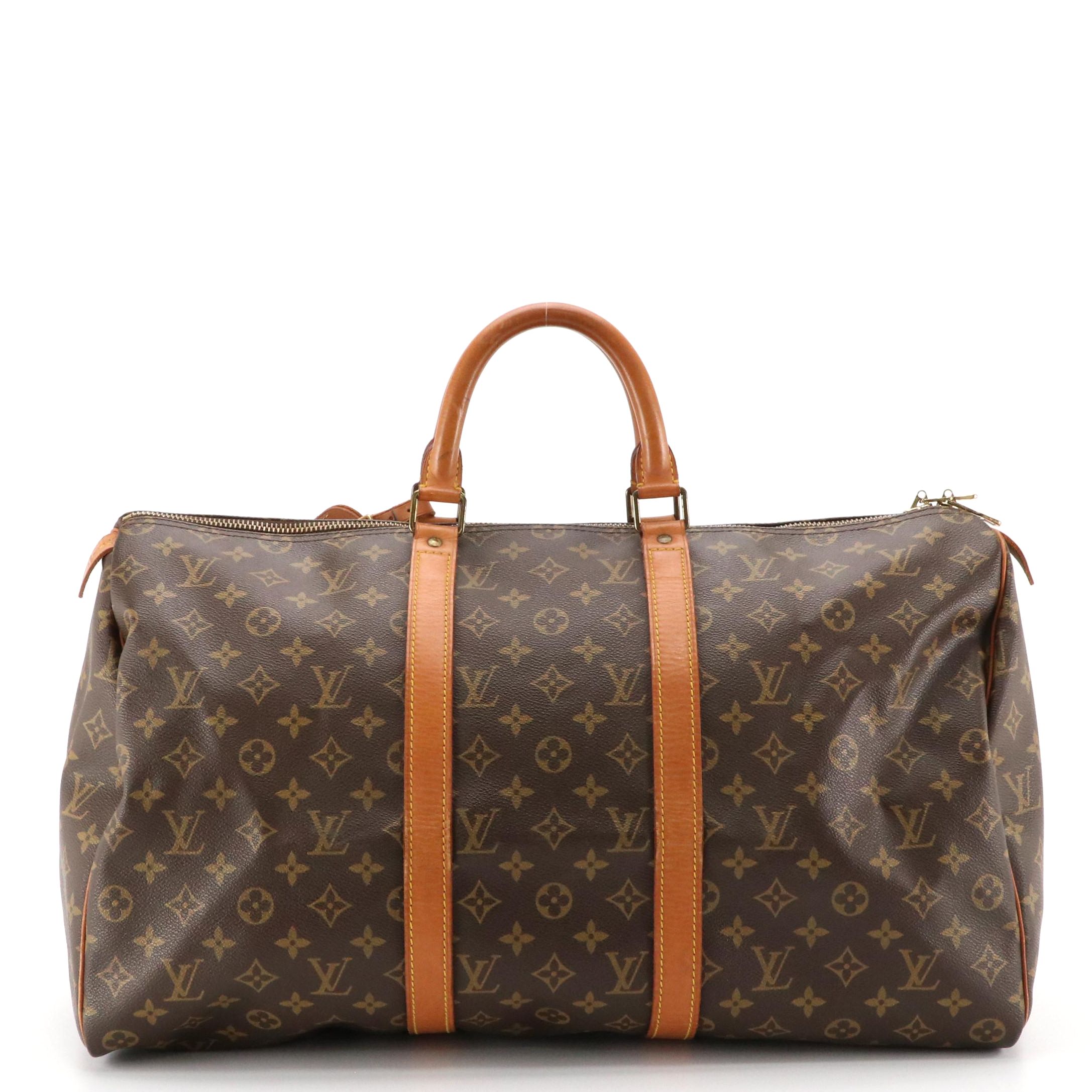 Louis Vuitton Keepall 50 in Monogram Canvas and Vachetta Leather