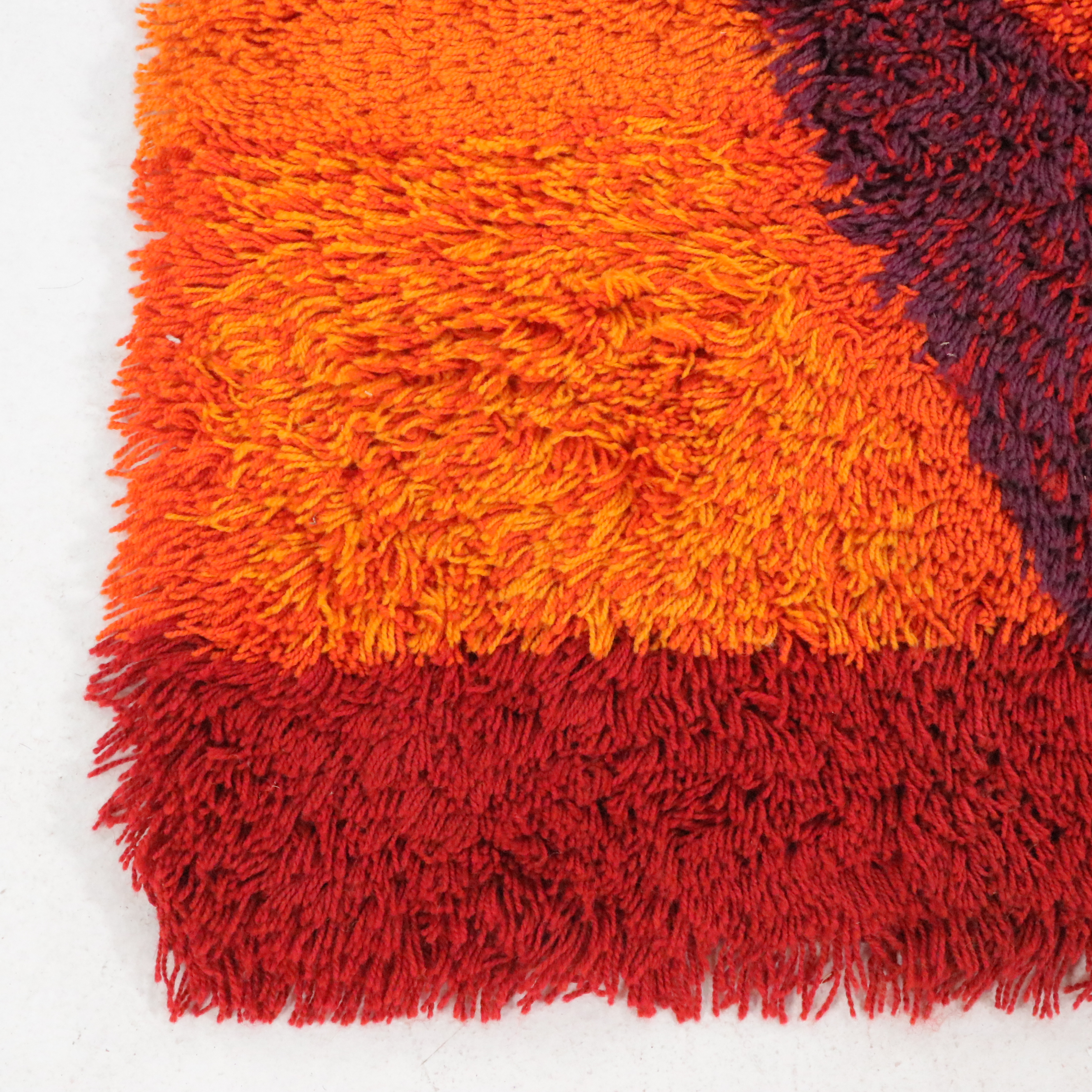 5'8 x 7'9 Hand-Knotted Ege Rya Danish Modern Shag Carpet Area Rug