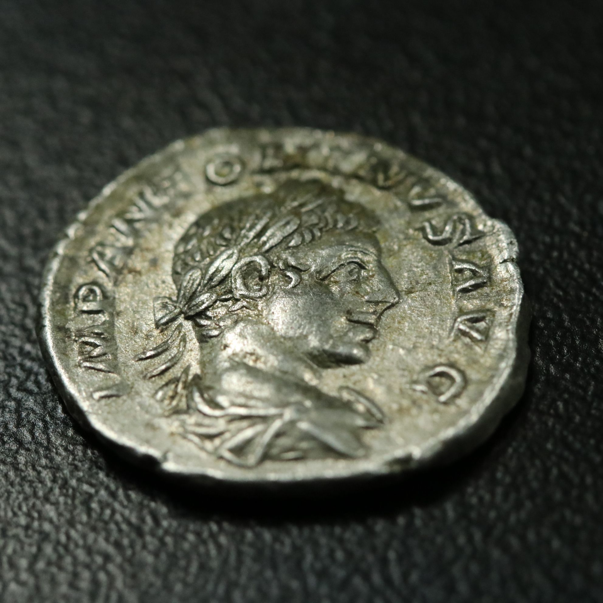 Ancient Roman Imperial AR Denarius Coin of Elagabalus, ca. 220 A.D.