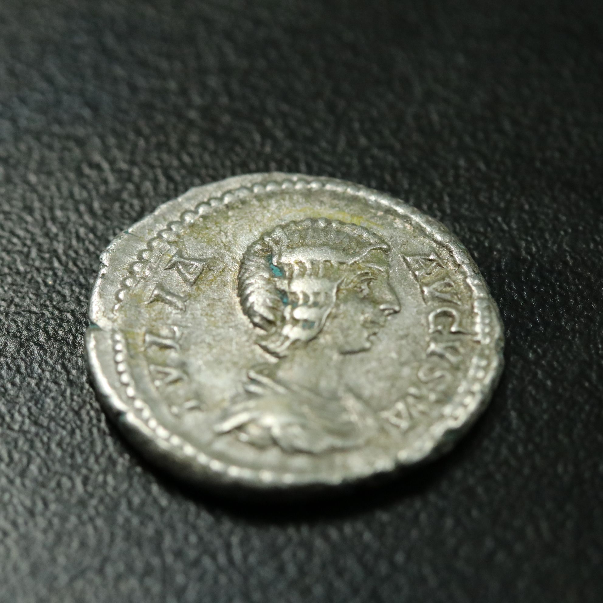 Ancient Roman Imperial AR Denarius Coin of Julia Domna, Augusta, ca. 193 A.D.