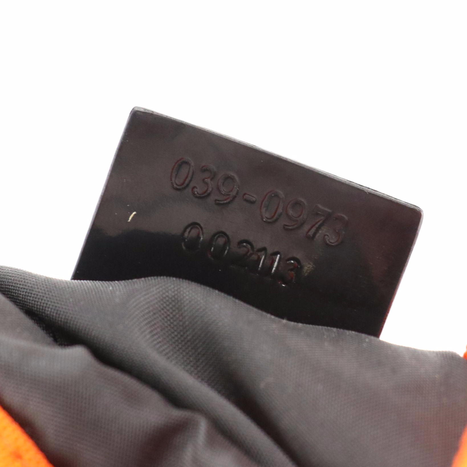 Gucci Drawstring Mini Pouch in Neon Orange Nylon Canvas and Black Patent Leather