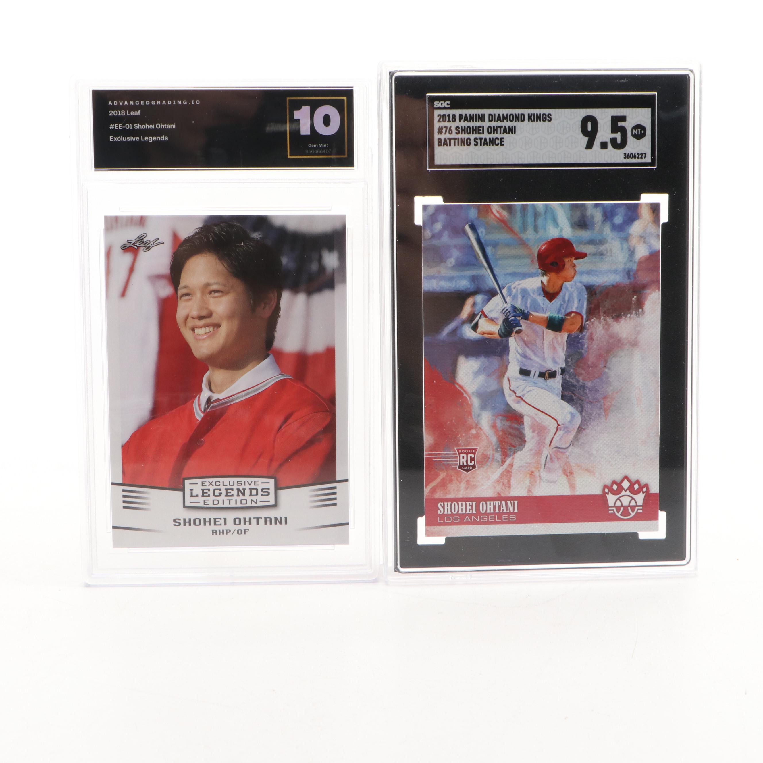 2018 Diamond Kings Shohei Ohtani SGC Graded with Other Rookie Year Cards