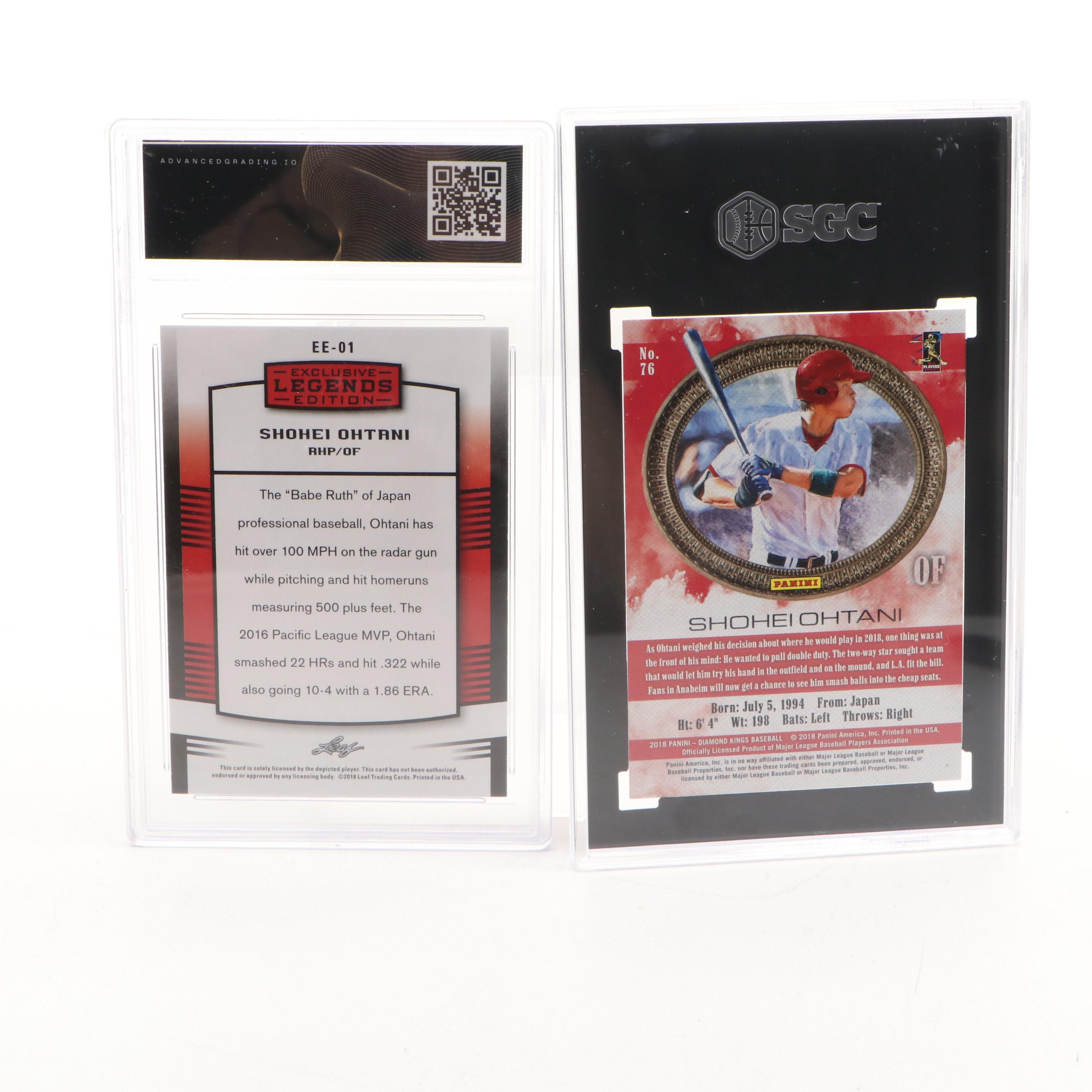 2018 Diamond Kings Shohei Ohtani SGC Graded with Other Rookie Year Cards