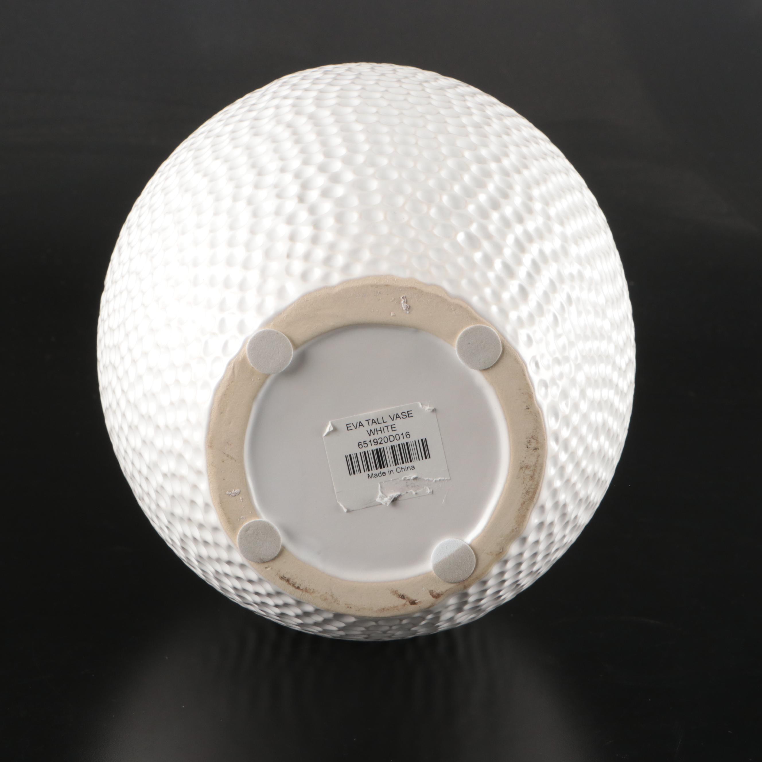 Arhaus Contemporary Pebbled Ceramic Vases with Candle