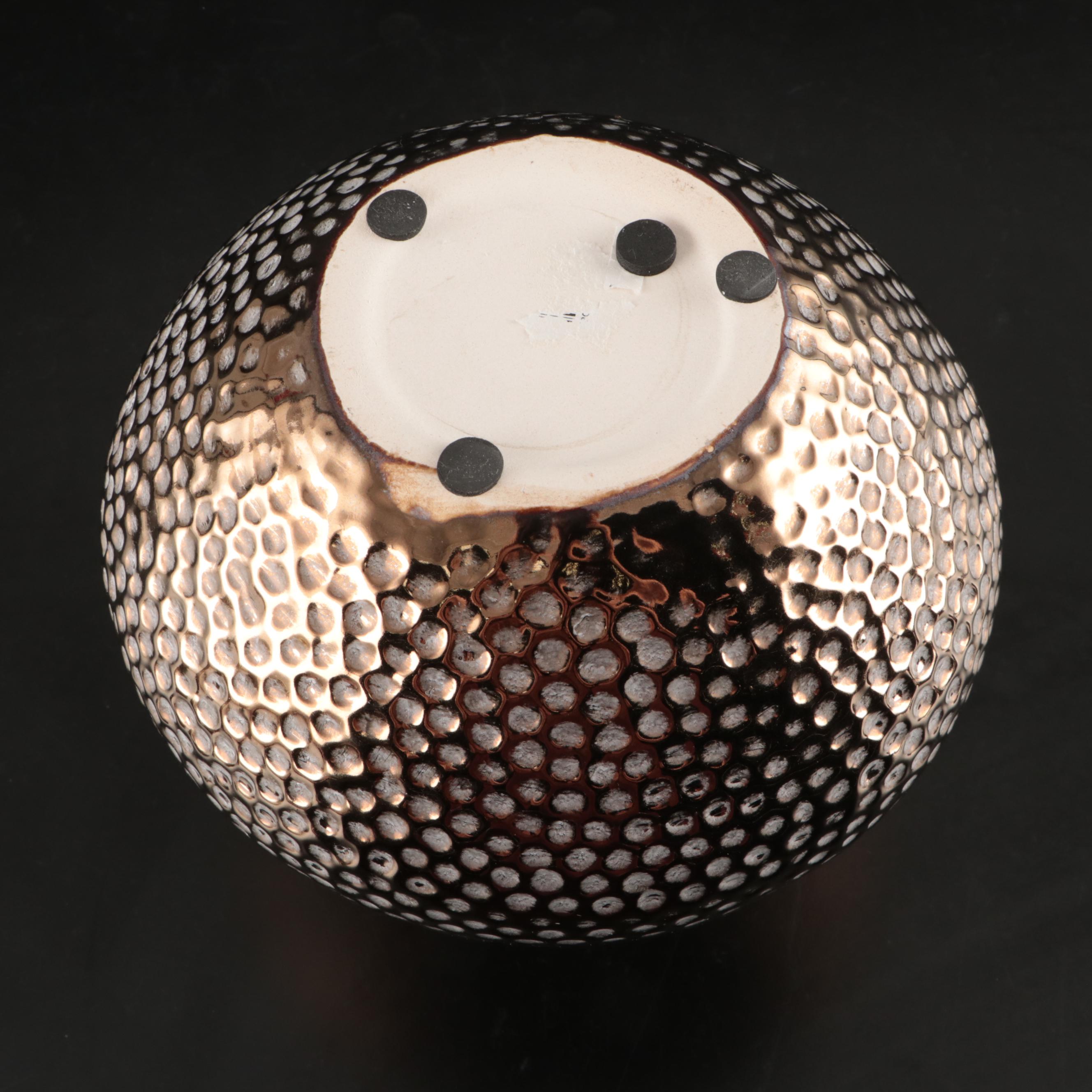 Arhaus Contemporary Pebbled Ceramic Vases with Candle