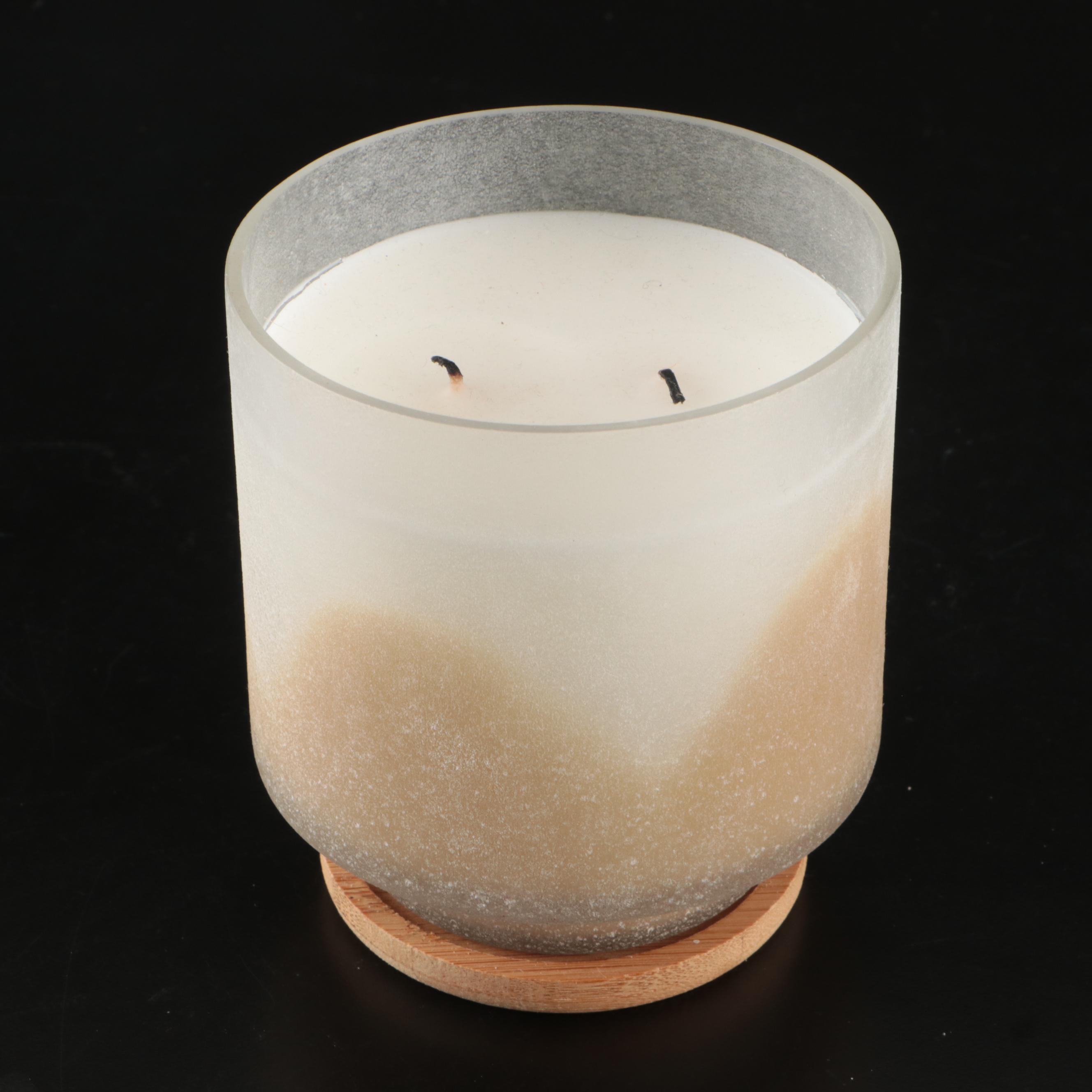 Arhaus Contemporary Pebbled Ceramic Vases with Candle