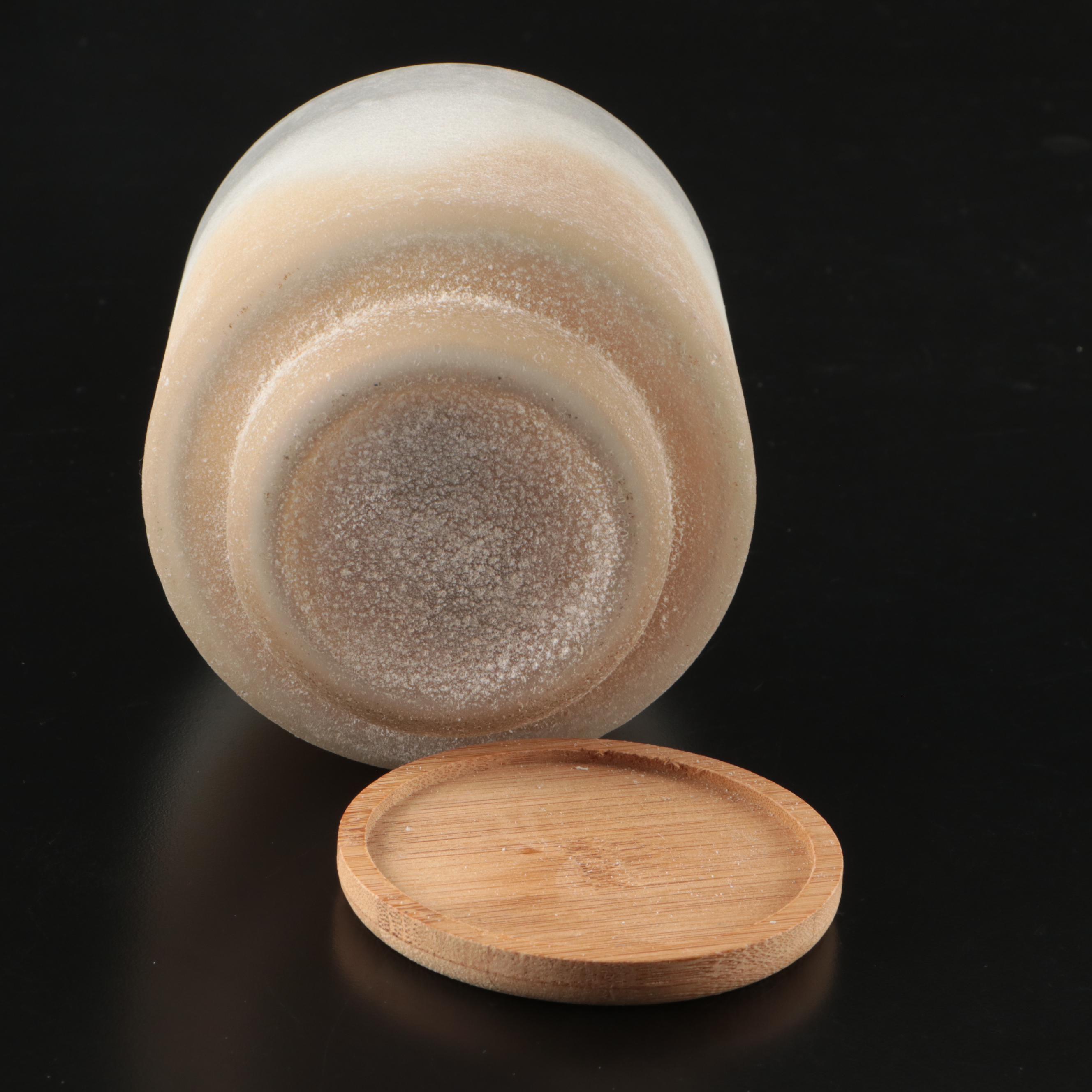 Arhaus Contemporary Pebbled Ceramic Vases with Candle