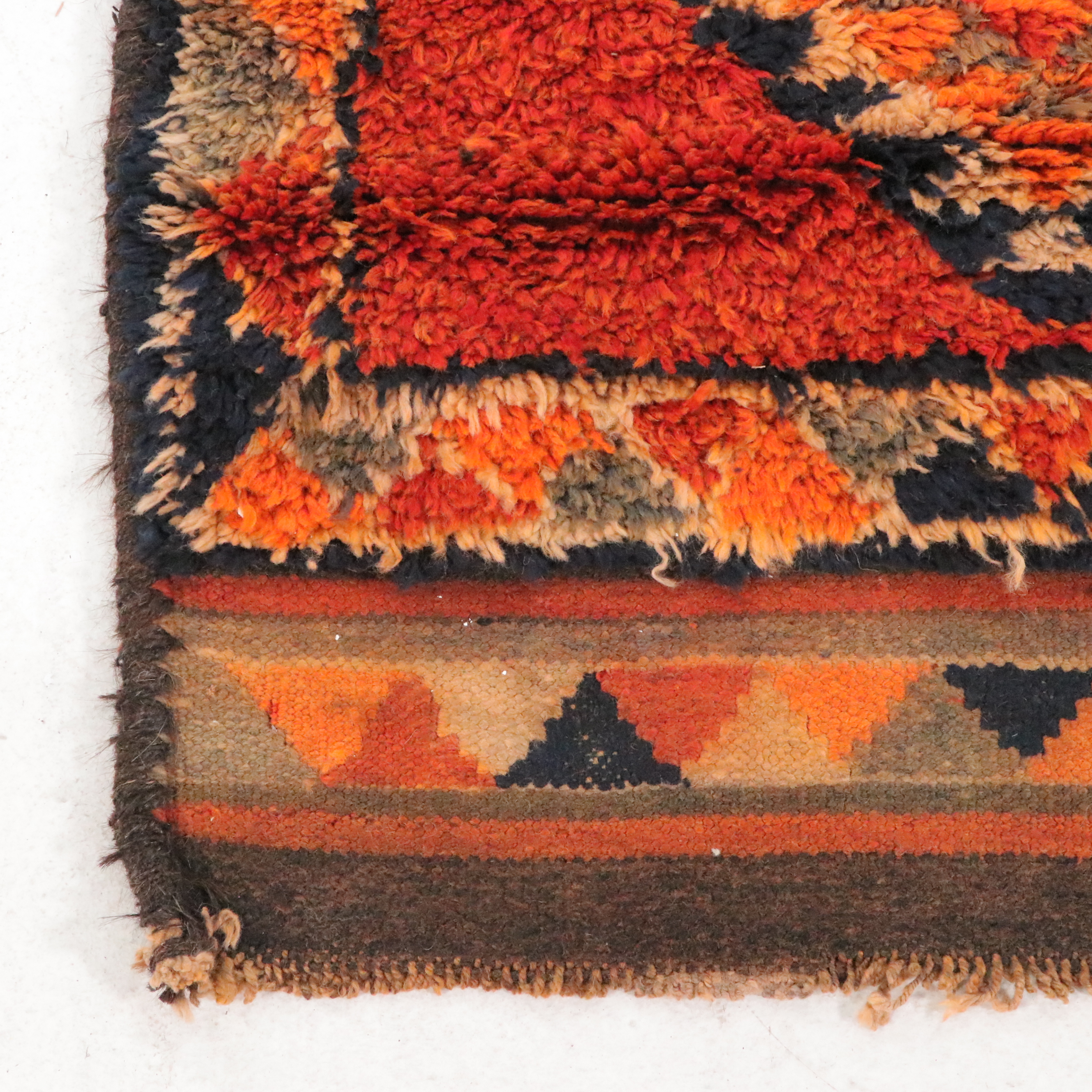 3'2 x 10'8 Hand-Knotted Moroccan Berber Carpet Runner Long Rug