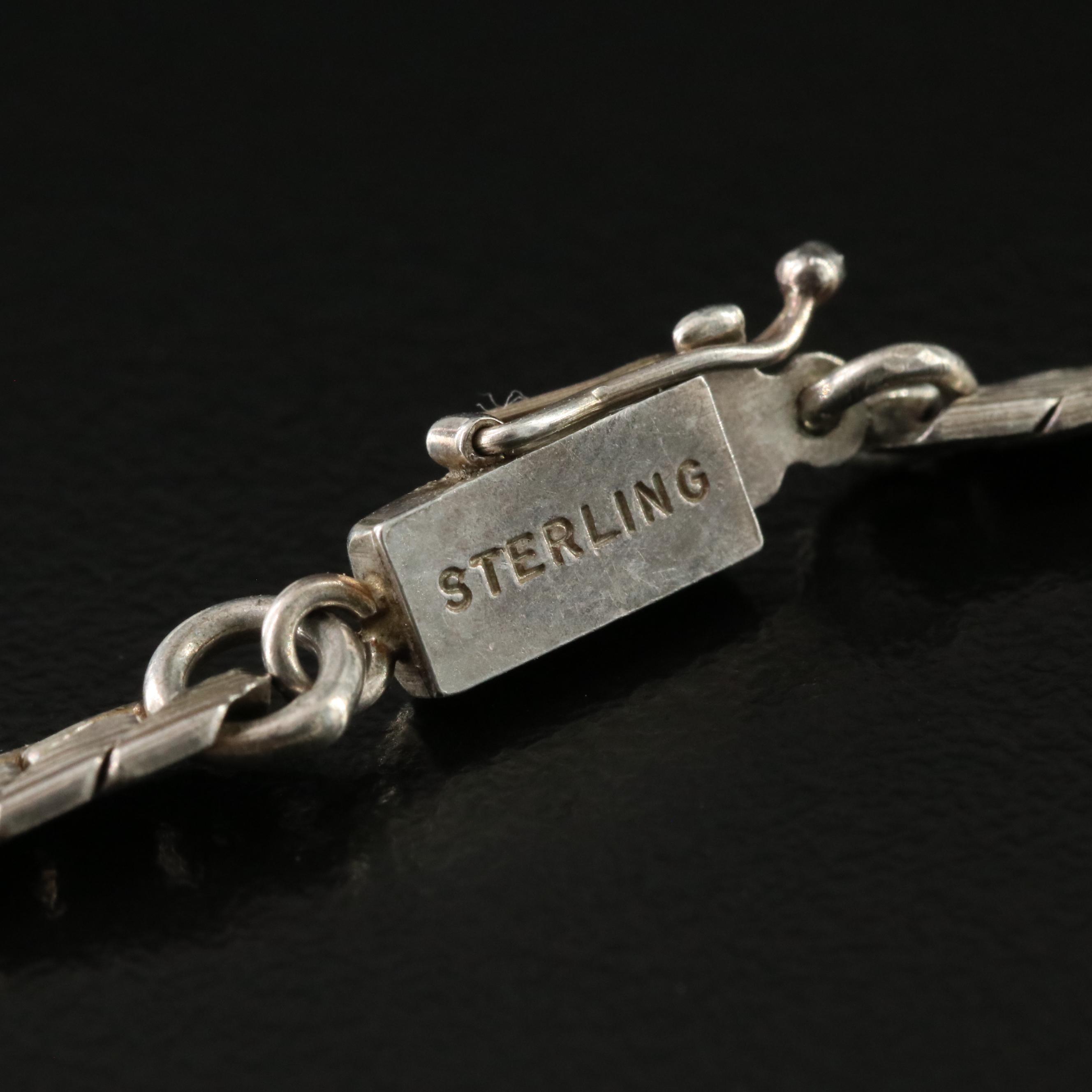 Sterling Necklace with Garnet and 1956 Egypt 50-Piastres Commemorative Coin