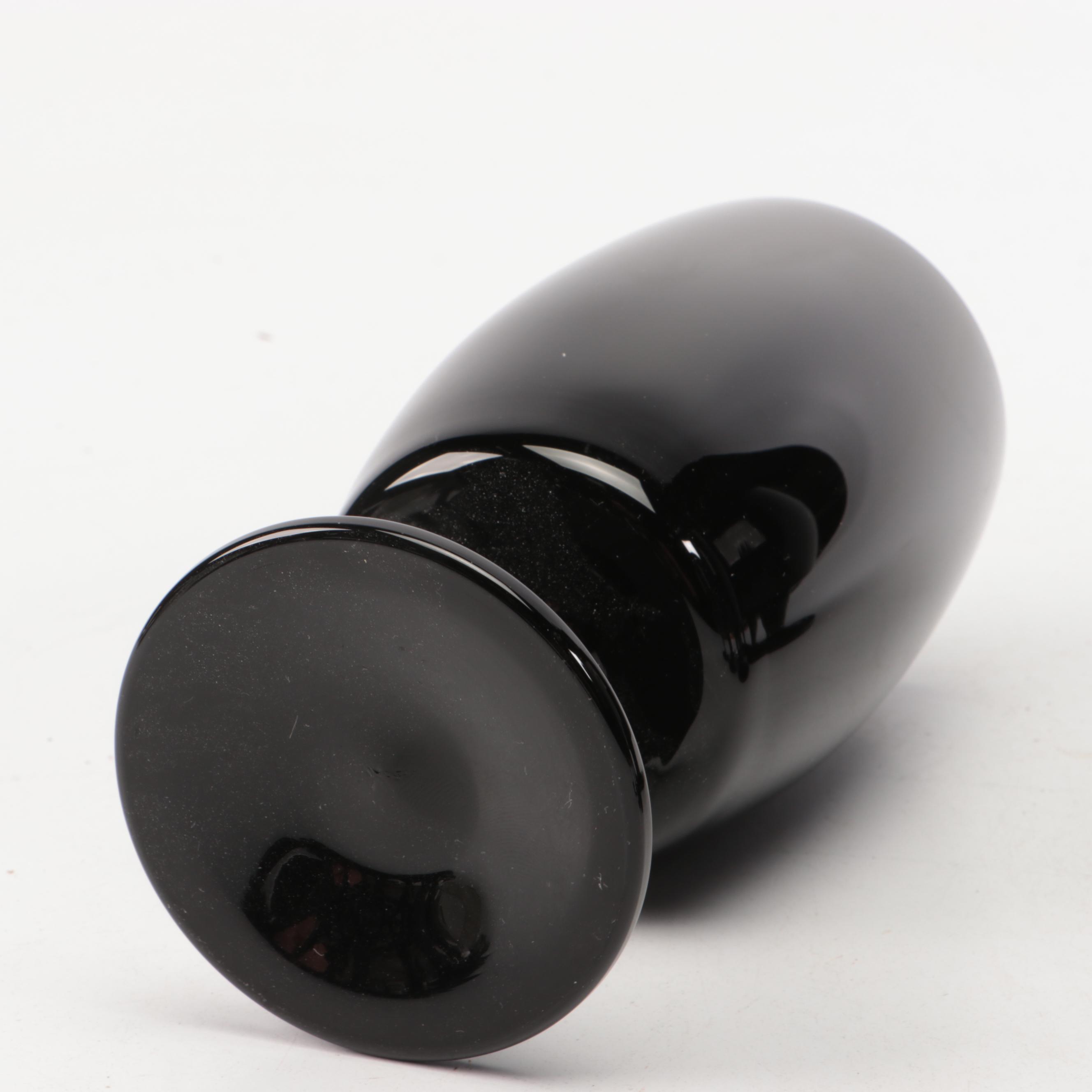 Black Glass Water Goblets and Wine Glasses